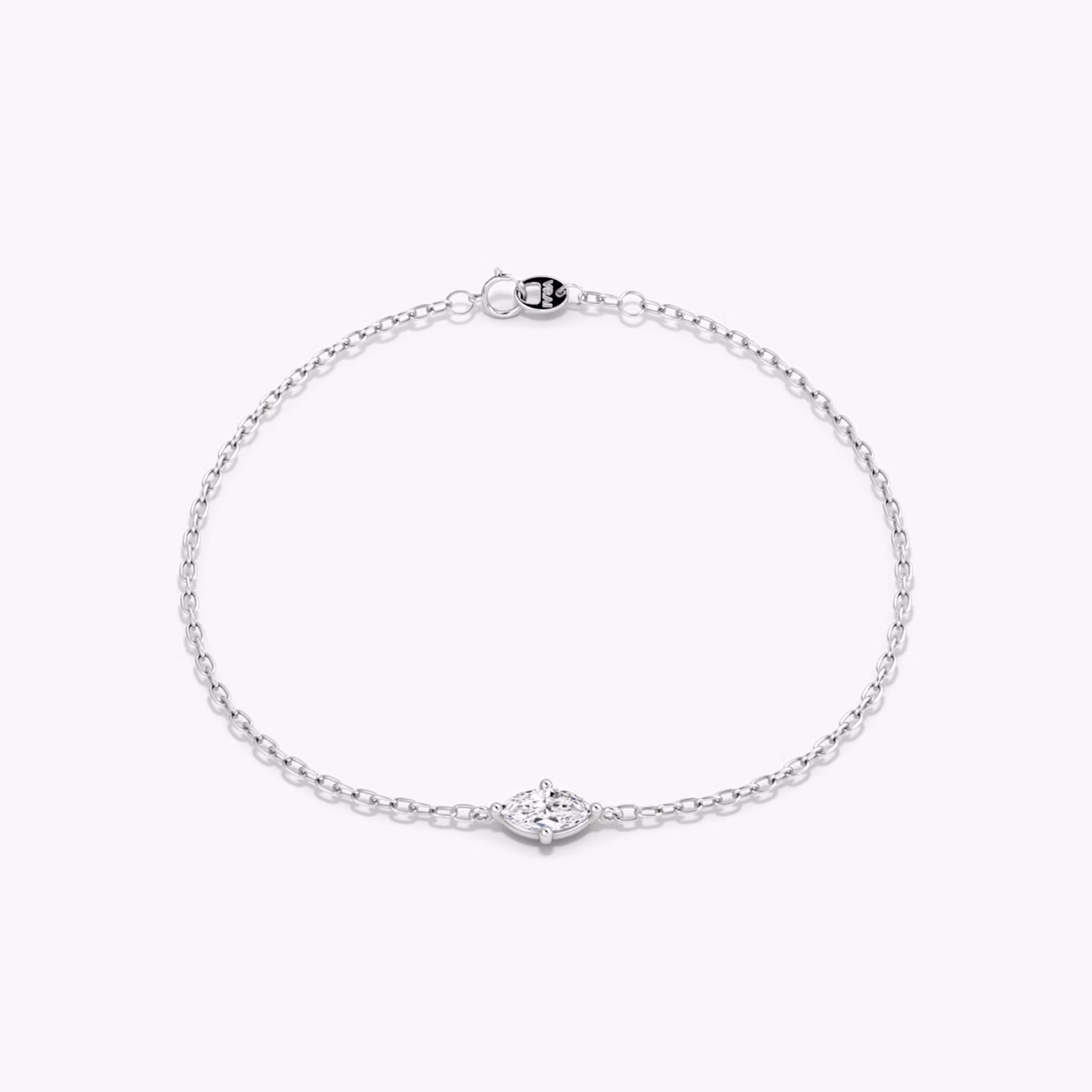 Pulsera Petite Solitaire | Marquise | Plata esterlina | chainLength: 6.5-7