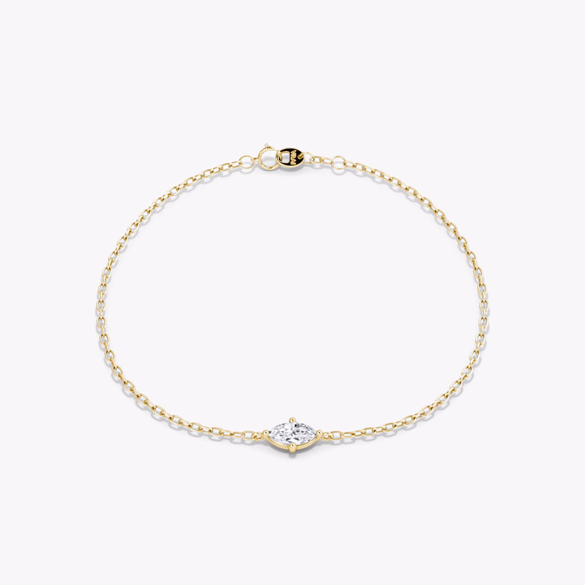 Pulsera Petite Solitaire | Marquise | 14k | Oro amarillo | chainLength: 6.5-7