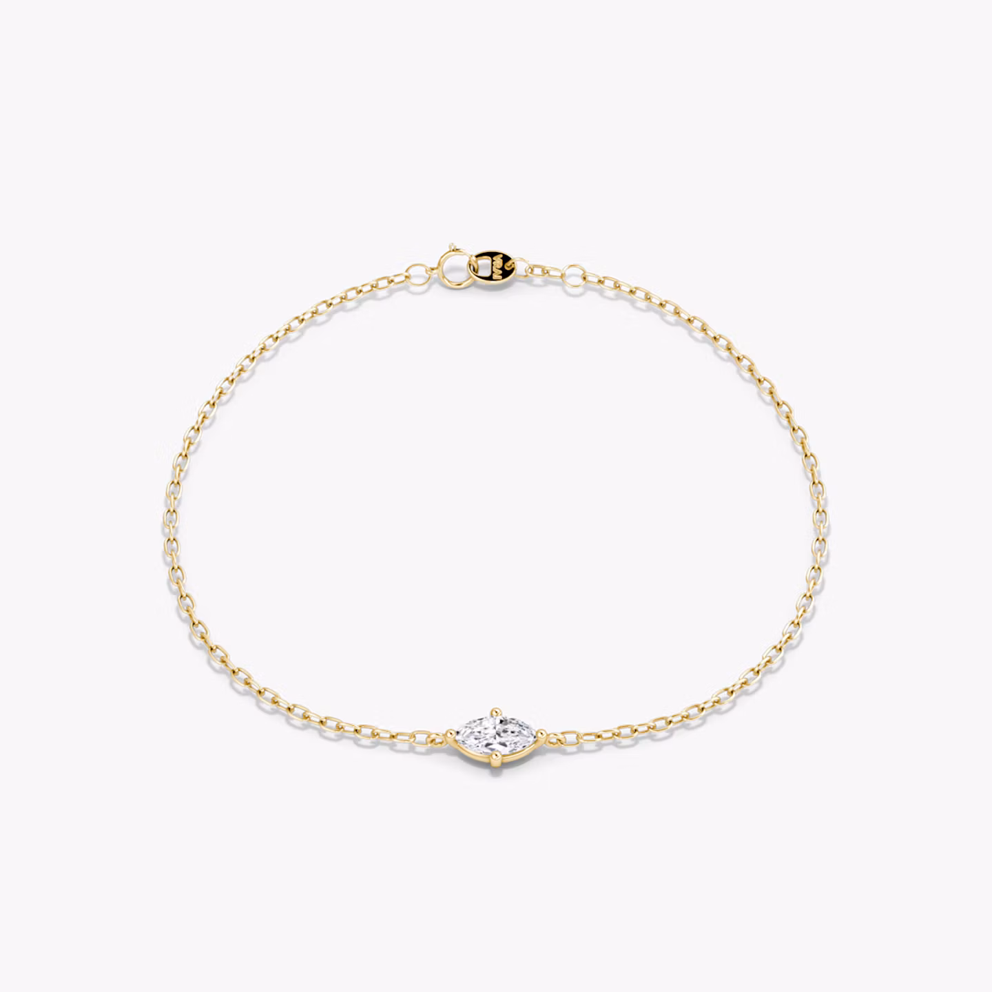 Petite Solitaire Bracelet | Marquise | 14k | Yellow Gold | chainLength: 6.5-7