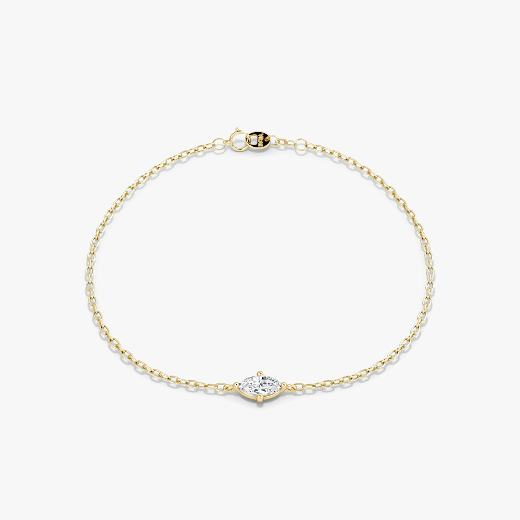 Pulsera Petite Solitaire | Marquise | 14k | Oro amarillo | chainLength: 6.5-7