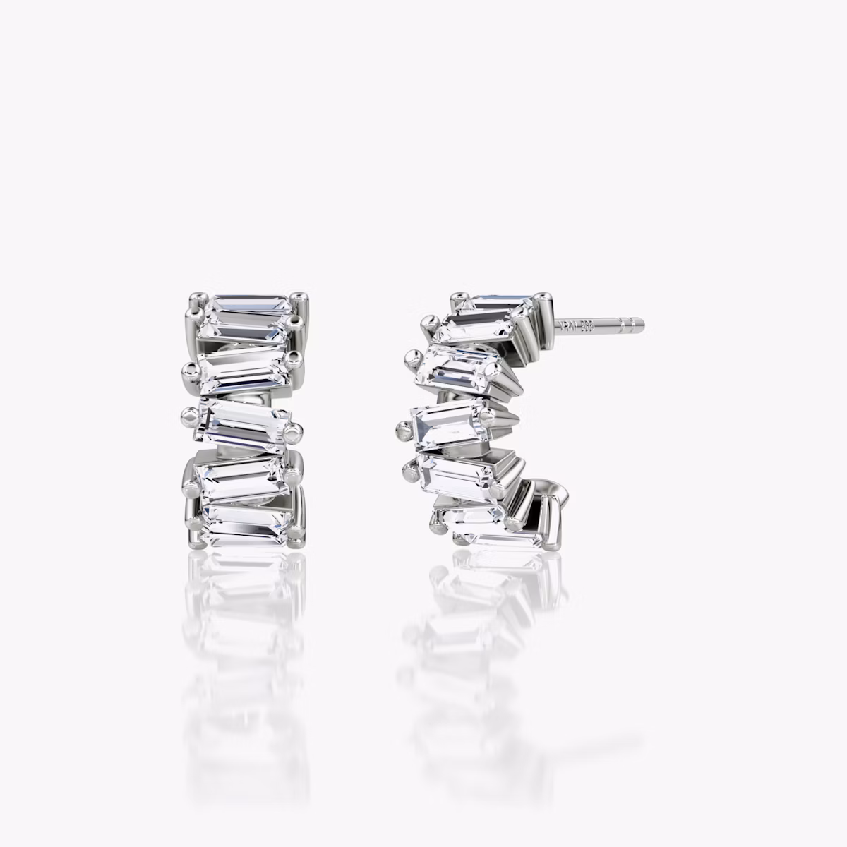 Pendiente de Aro Baguette | Baguette | Plata esterlina