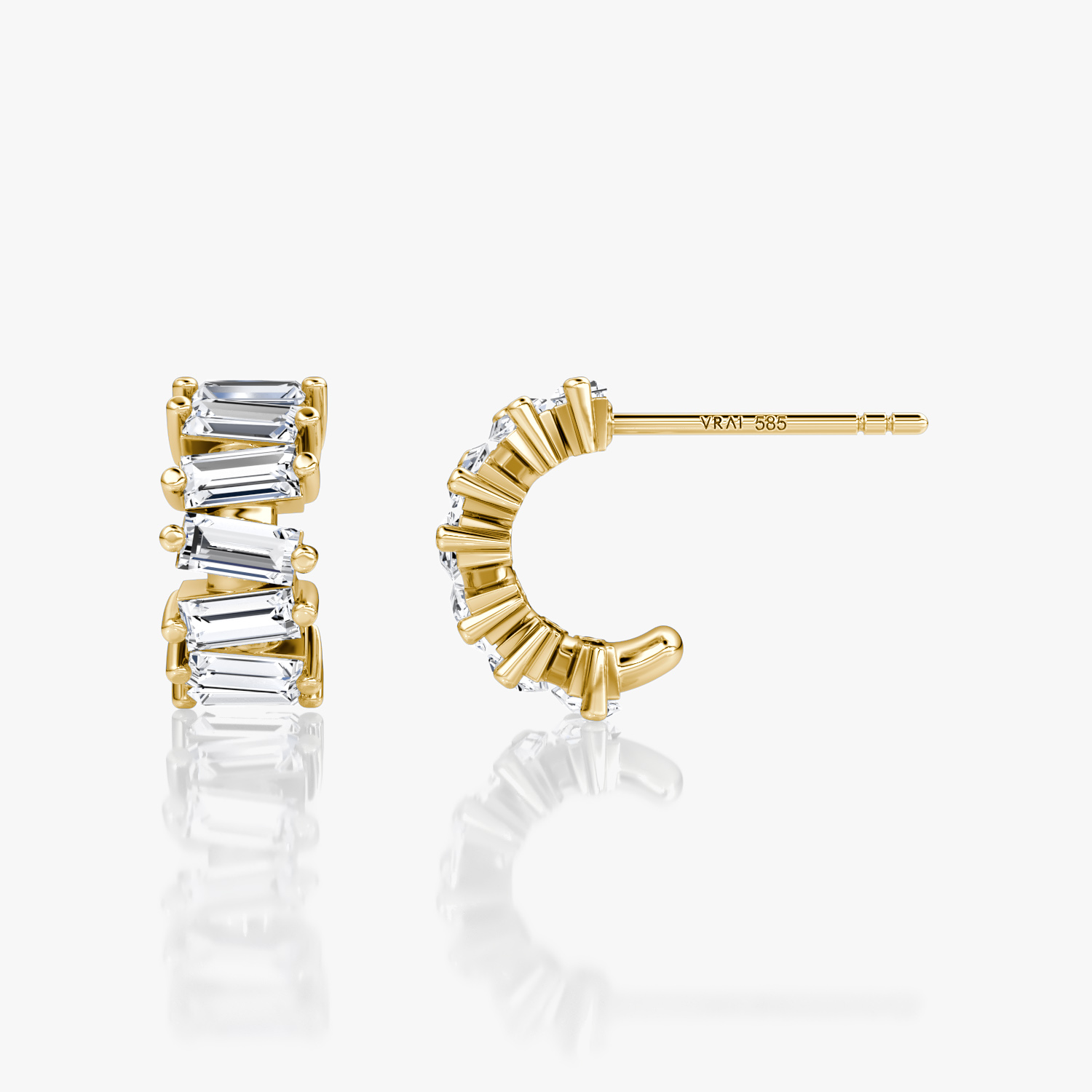 Pendiente de Aro Baguette | Baguette | 14k | Oro amarillo