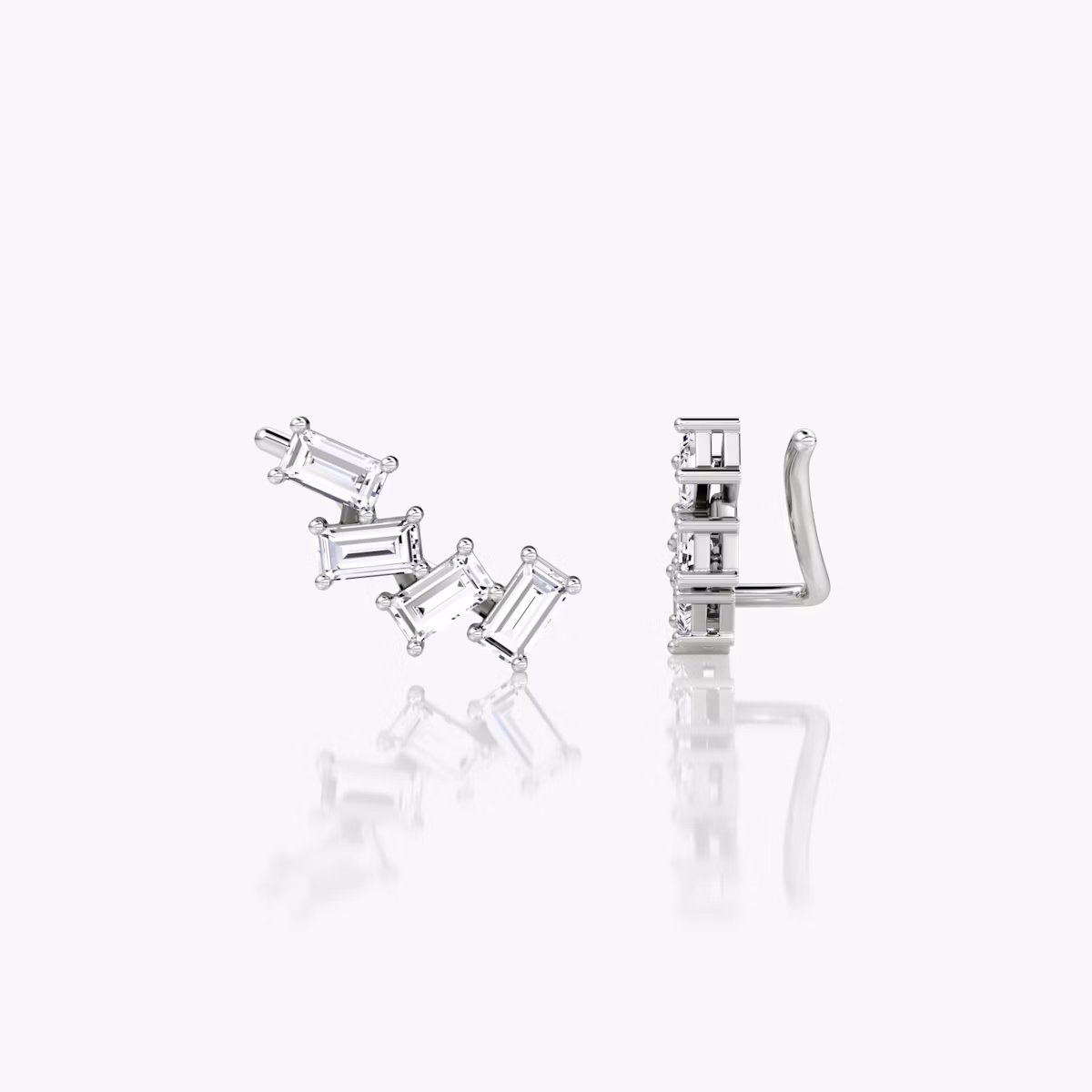 Petite Baguette Ear Climber | Baguette | Sterling Silver