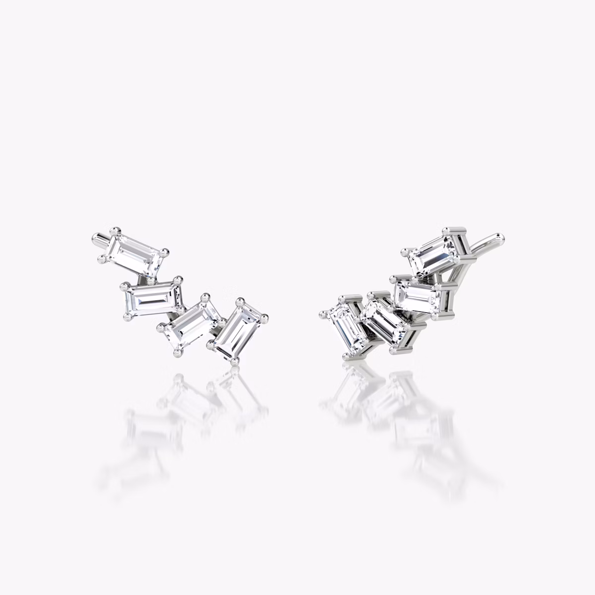 Petite Baguette Ear Climber | Baguette | Sterling Silver