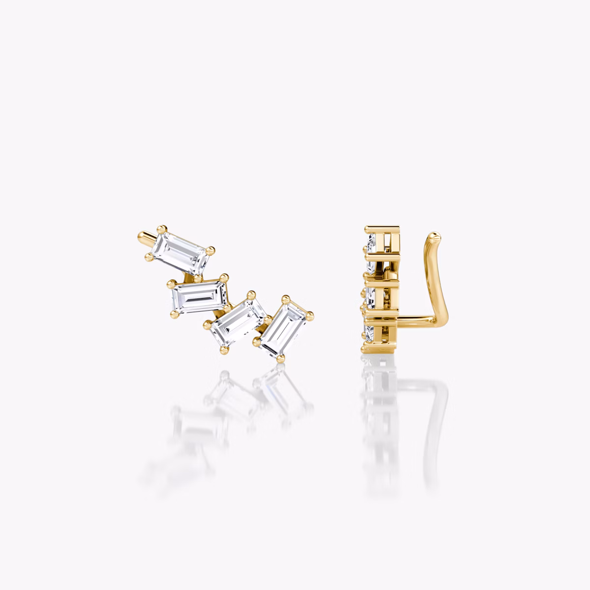 Petite Baguette Ear Climber | Baguette | 14k | Yellow Gold
