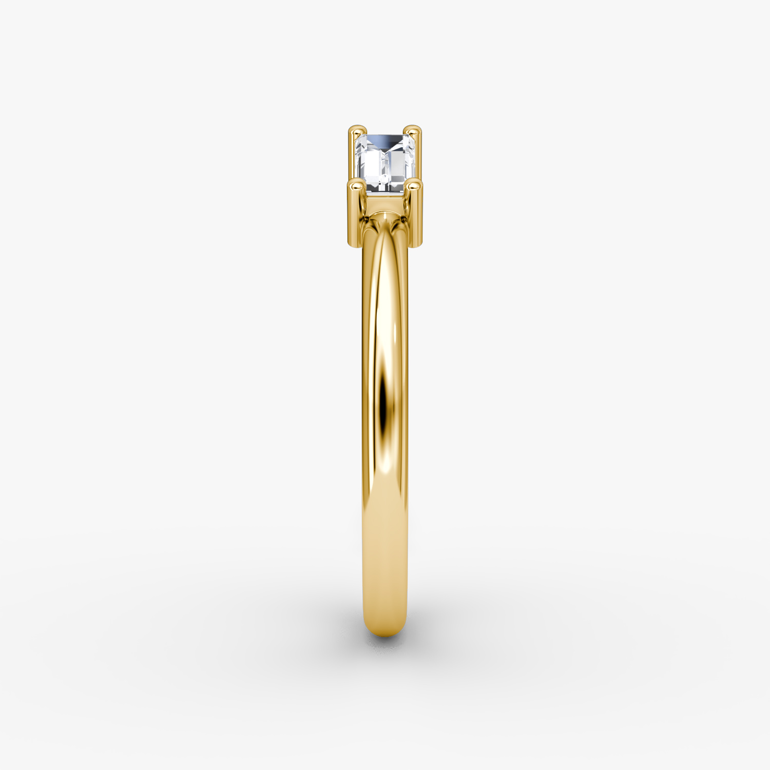 Anillo Cuff Petite East-West | Brillante y Baguette | 14k | Oro amarillo