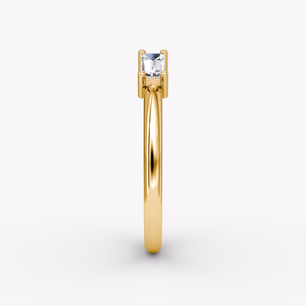 Anillo Cuff Petite East-West | Brillante y Baguette | 14k | Oro amarillo