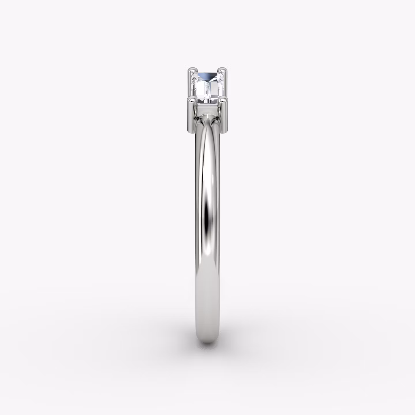 Anillo Cuff Petite East-West | Brillante y Baguette | Plata esterlina