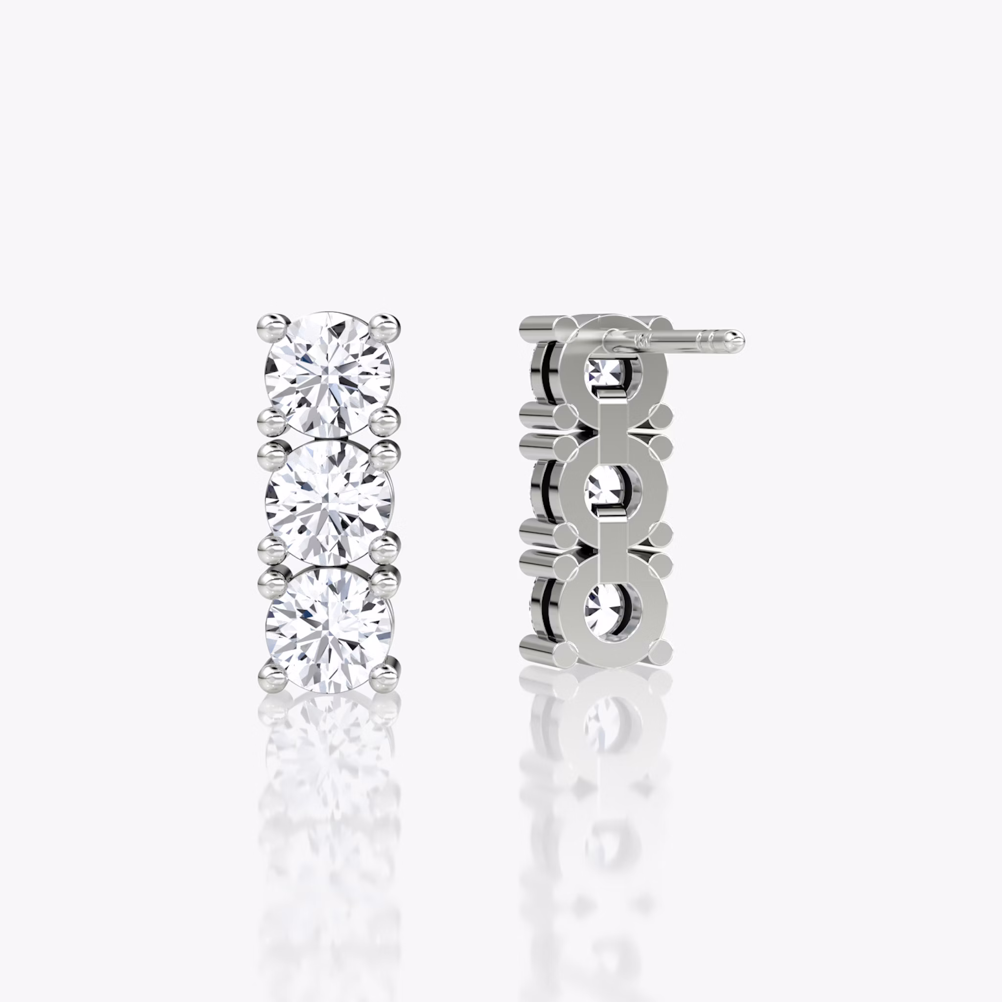 Tennis Earring | Round Brilliant | 14k | White Gold | caratWeight: 0.75ct