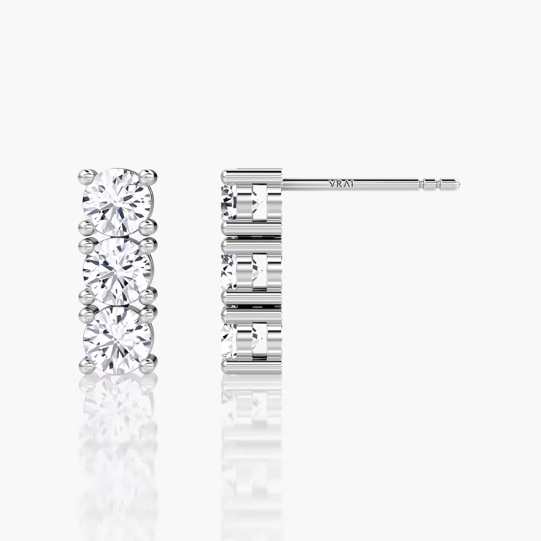 Tennis Earring | Round Brilliant | 14k | White Gold | caratWeight: 0.75ct