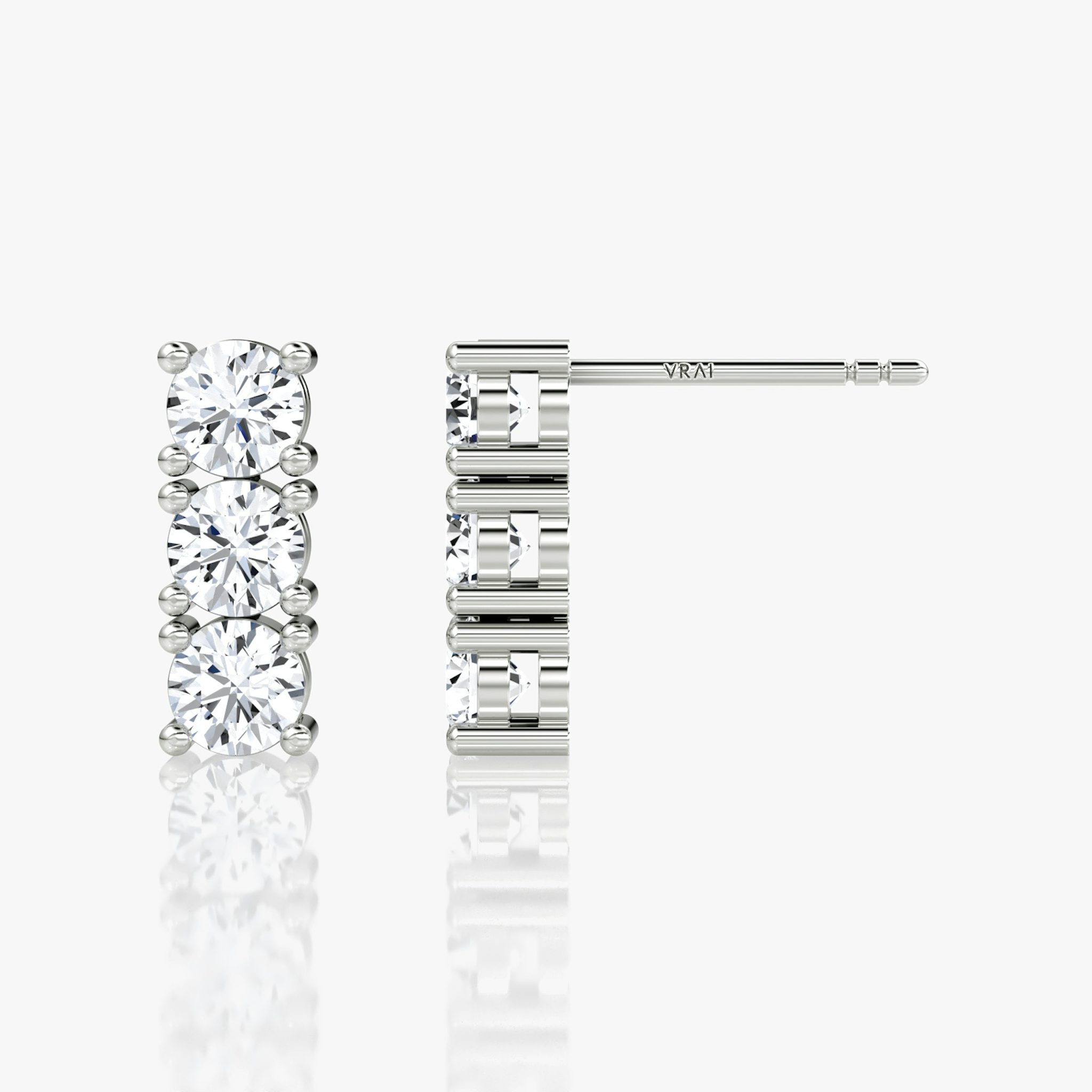 Tennis Earring | Round Brilliant | 14k | White Gold | caratWeight: 0.75ct