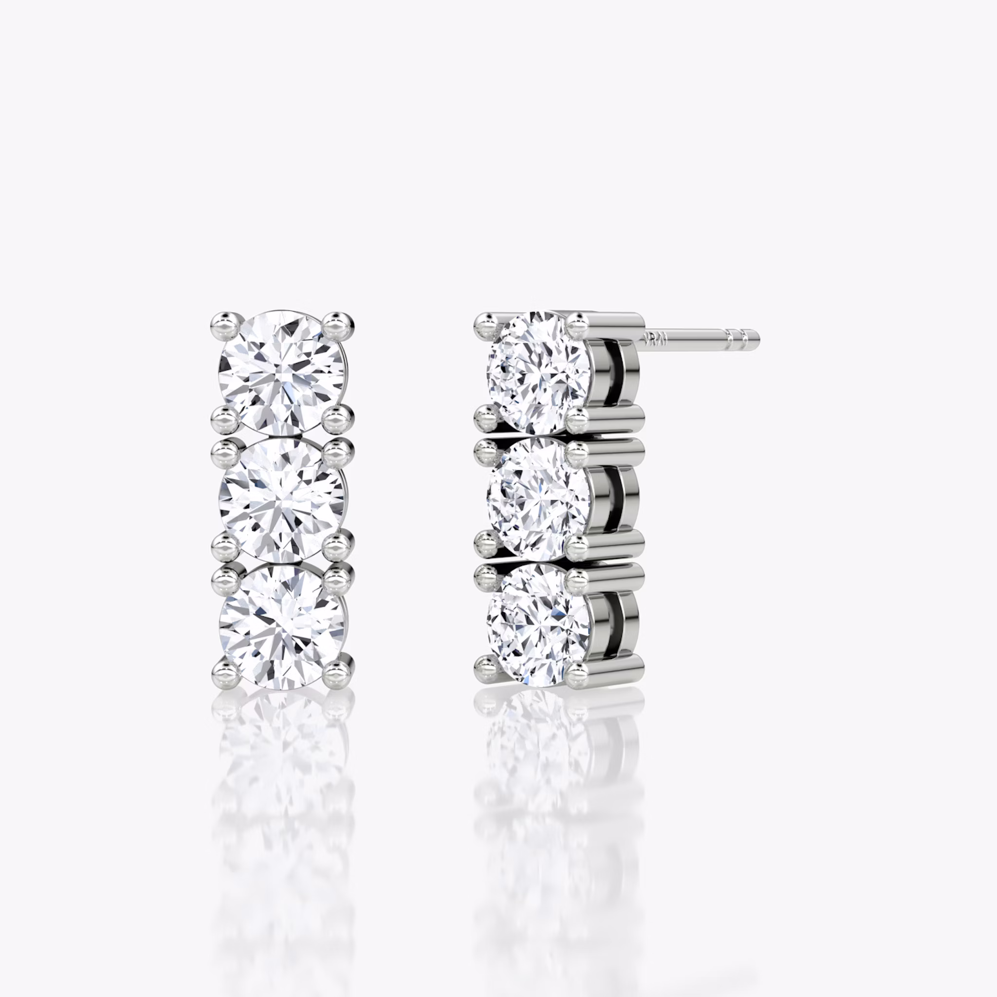 Tennis Earring | Round Brilliant | 14k | White Gold | caratWeight: 0.75ct