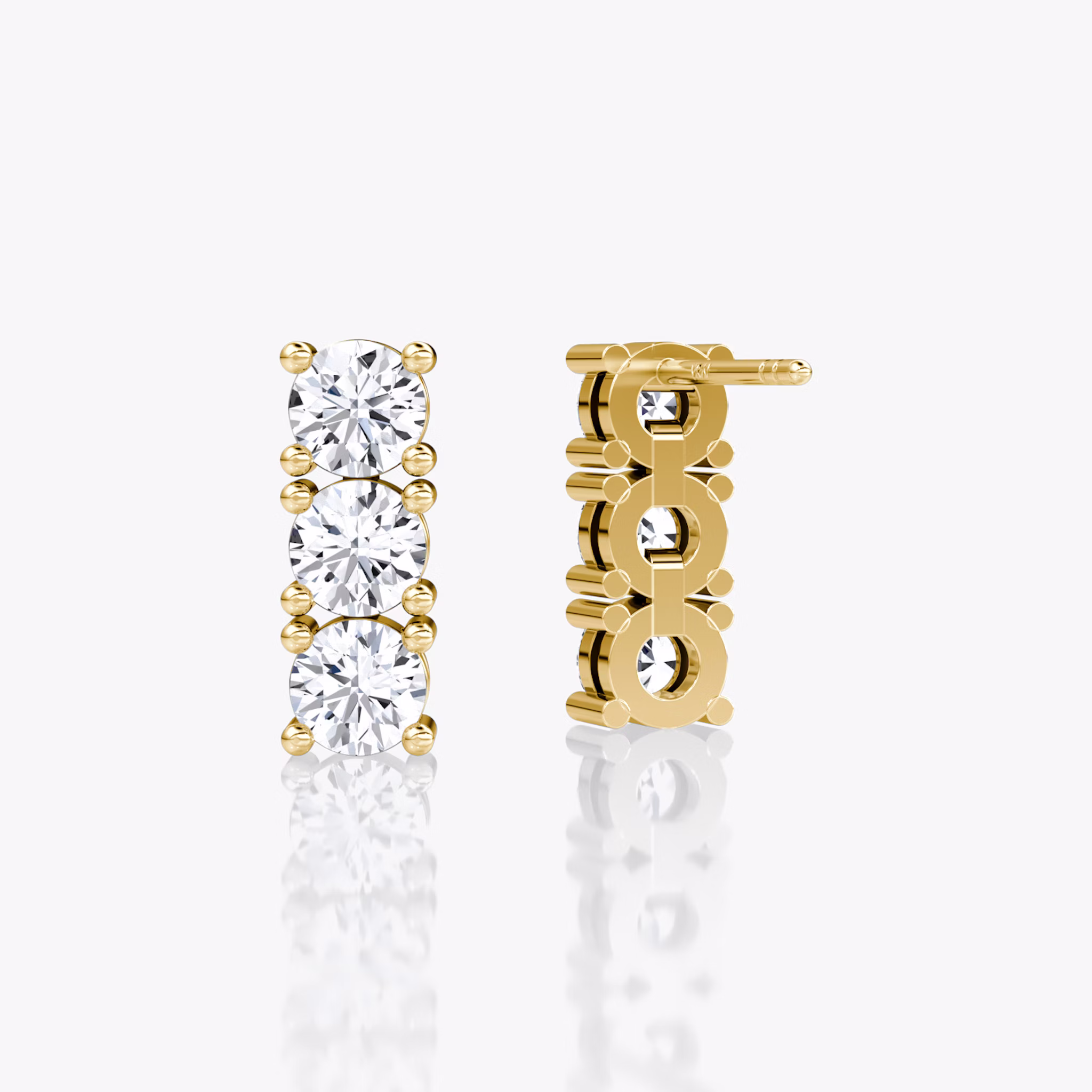 Tennis Earring | Round Brilliant | 14k | Yellow Gold | caratWeight: 0.75ct