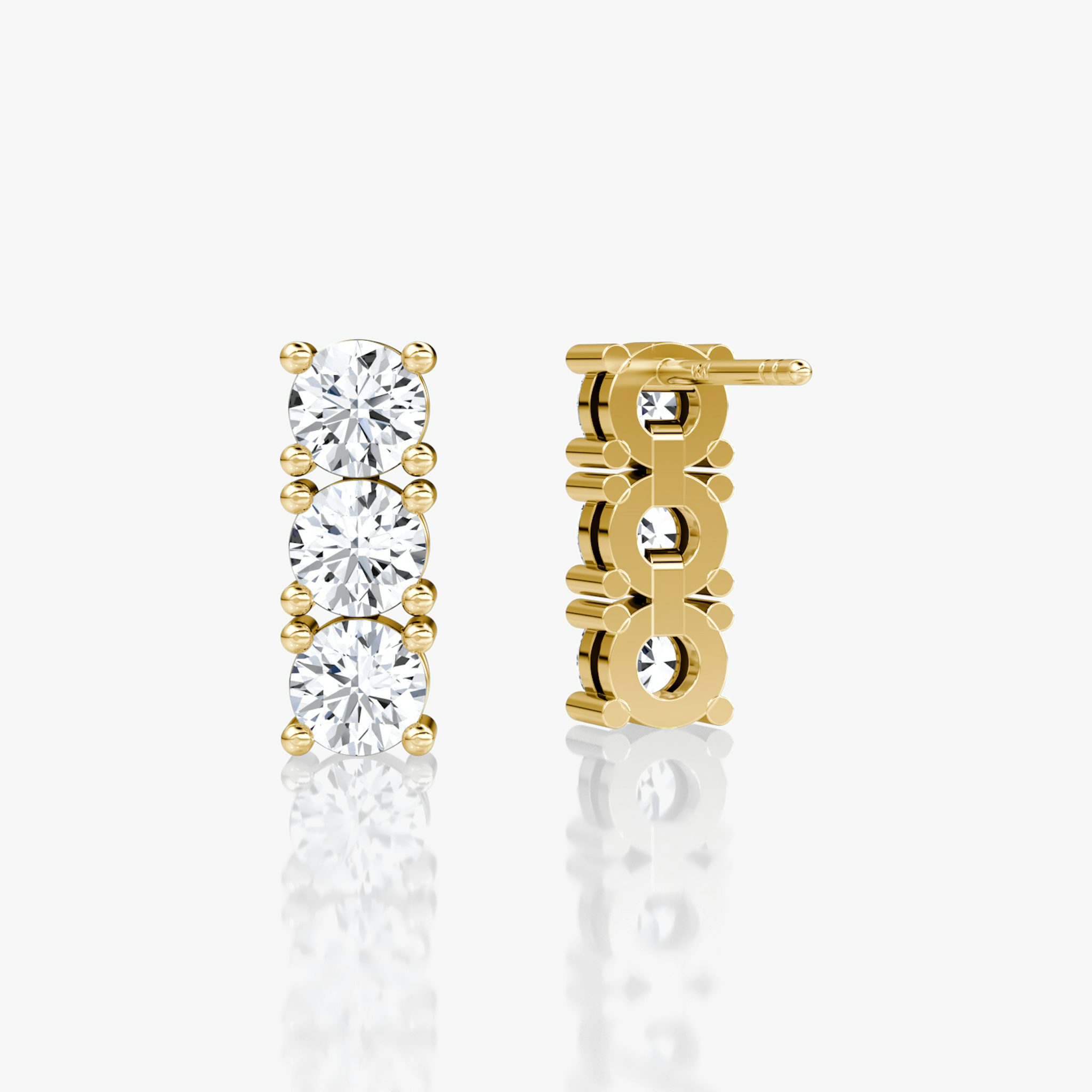 Tennis Earring | Round Brilliant | 14k | Yellow Gold | caratWeight: 0.75ct