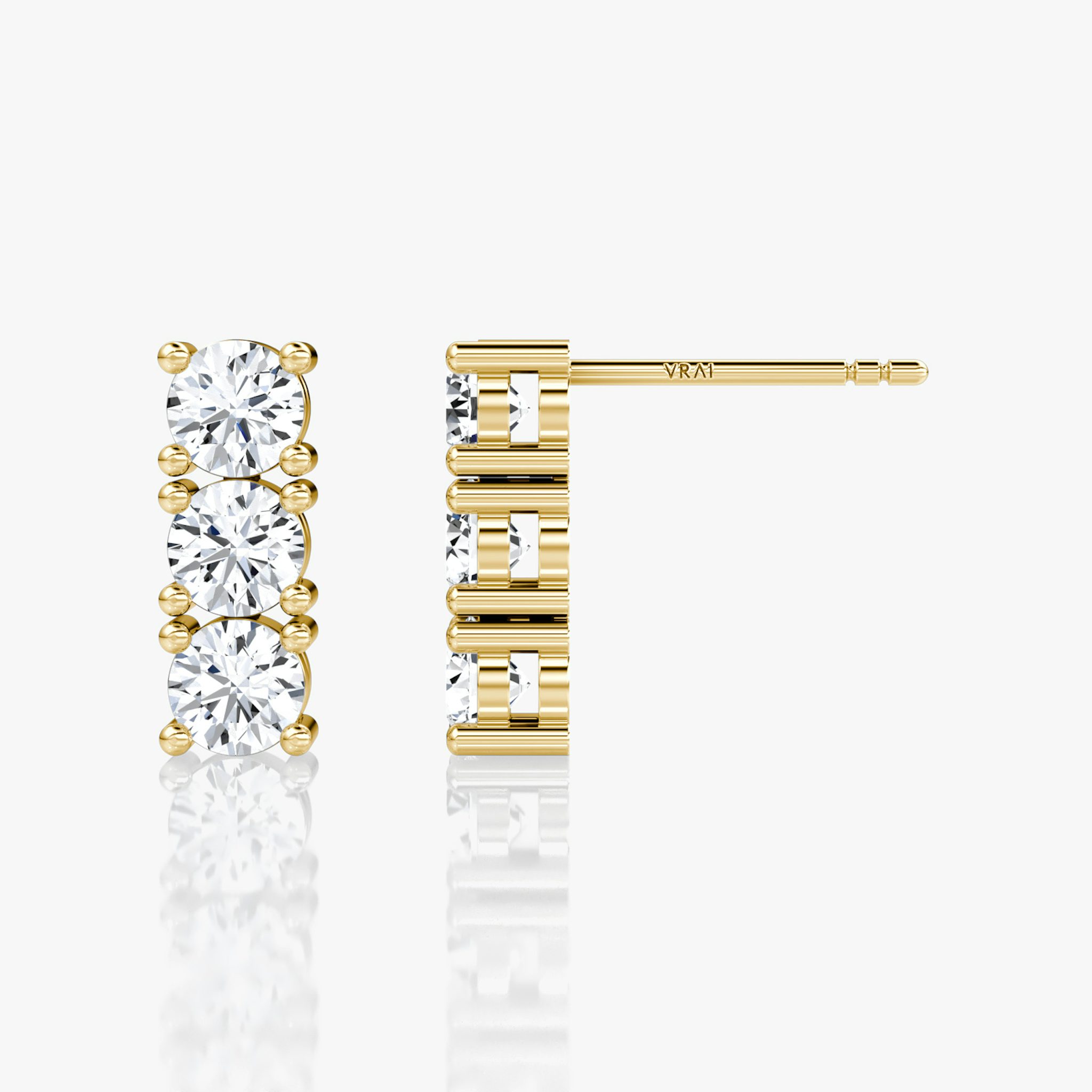 Tennis Earring | Round Brilliant | 14k | Yellow Gold | caratWeight: 0.75ct