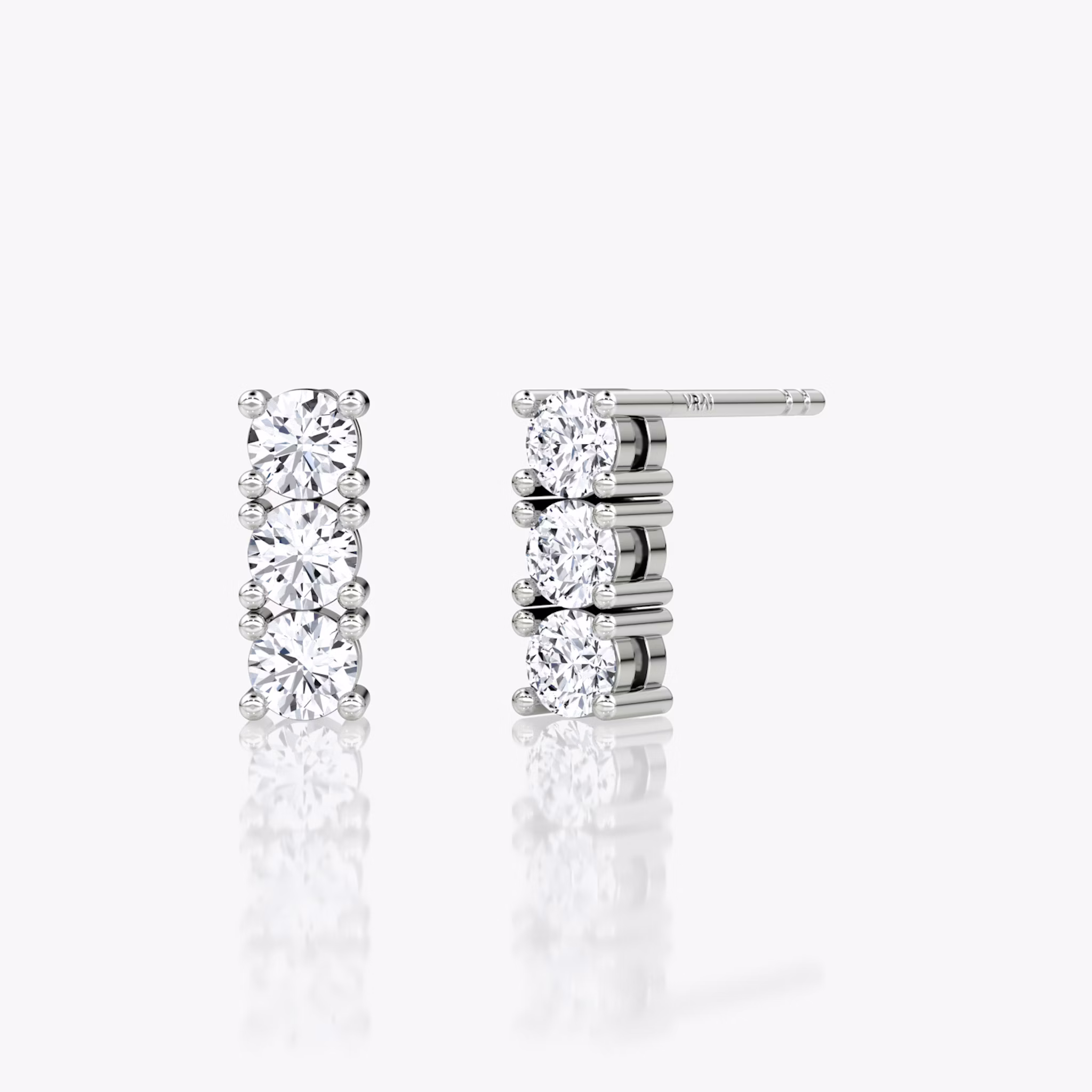 Tennis Earring | Round Brilliant | 14k | White Gold | caratWeight: 0.30ct