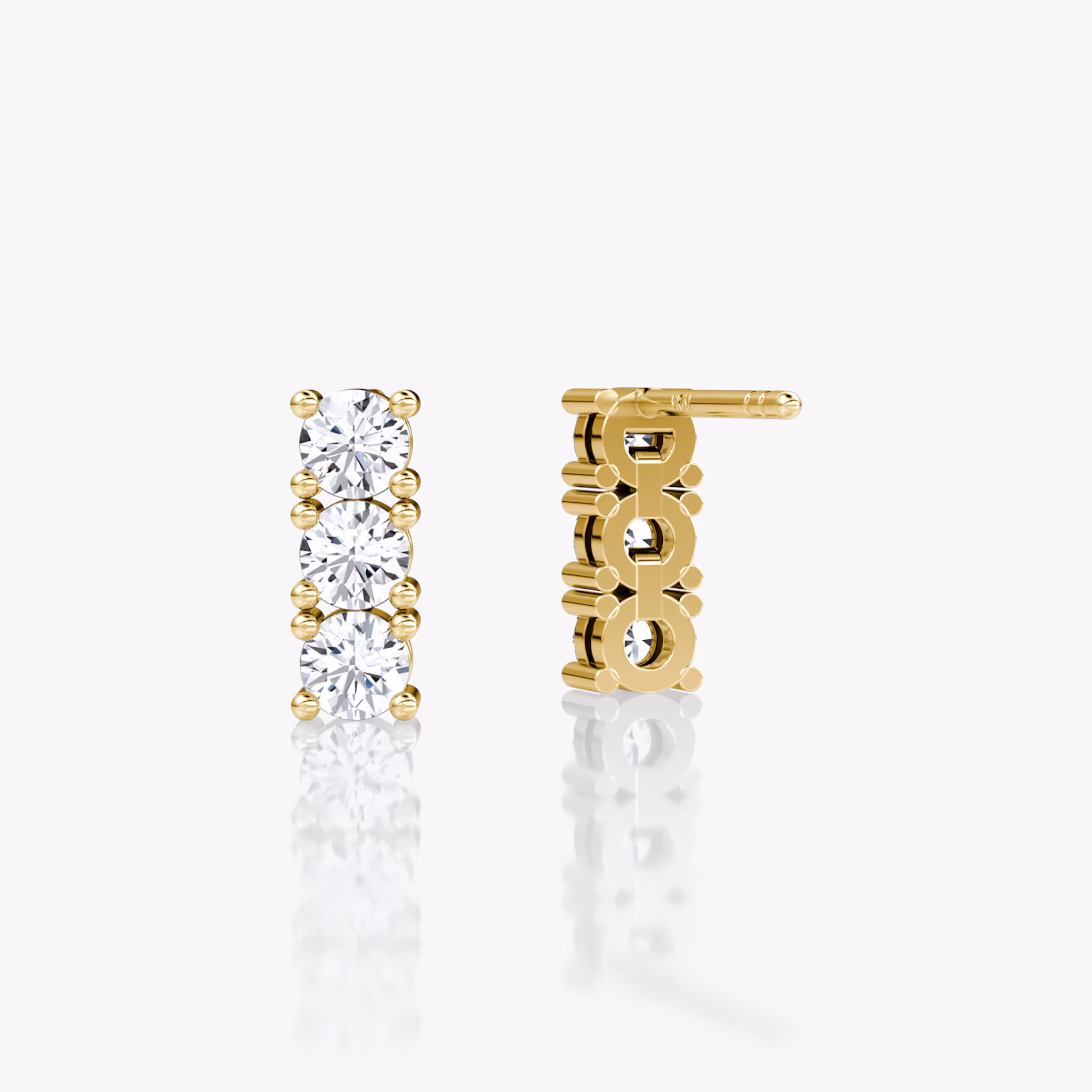 Tennis Earring | Round Brilliant | 14k | Yellow Gold | caratWeight: 0.30ct