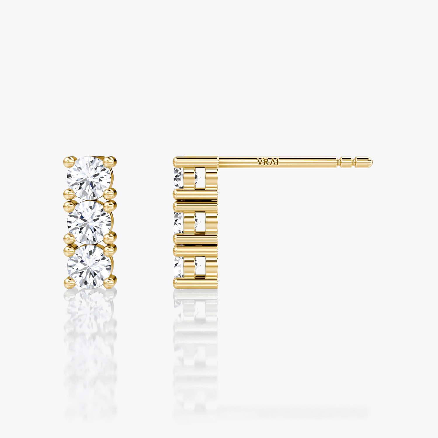 Boucle d’oreille Tennis | Rond Brillant | 14k | Or jaune | caratWeight: 0.30ct