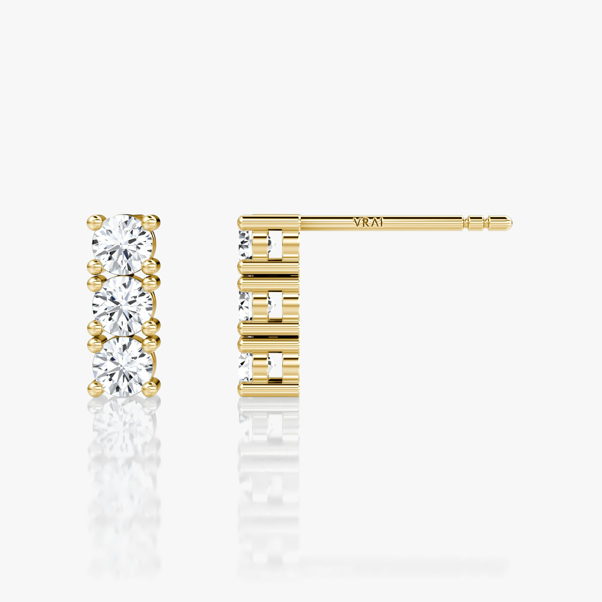Tennis Earring | Round Brilliant | 14k | Yellow Gold | caratWeight: 0.30ct