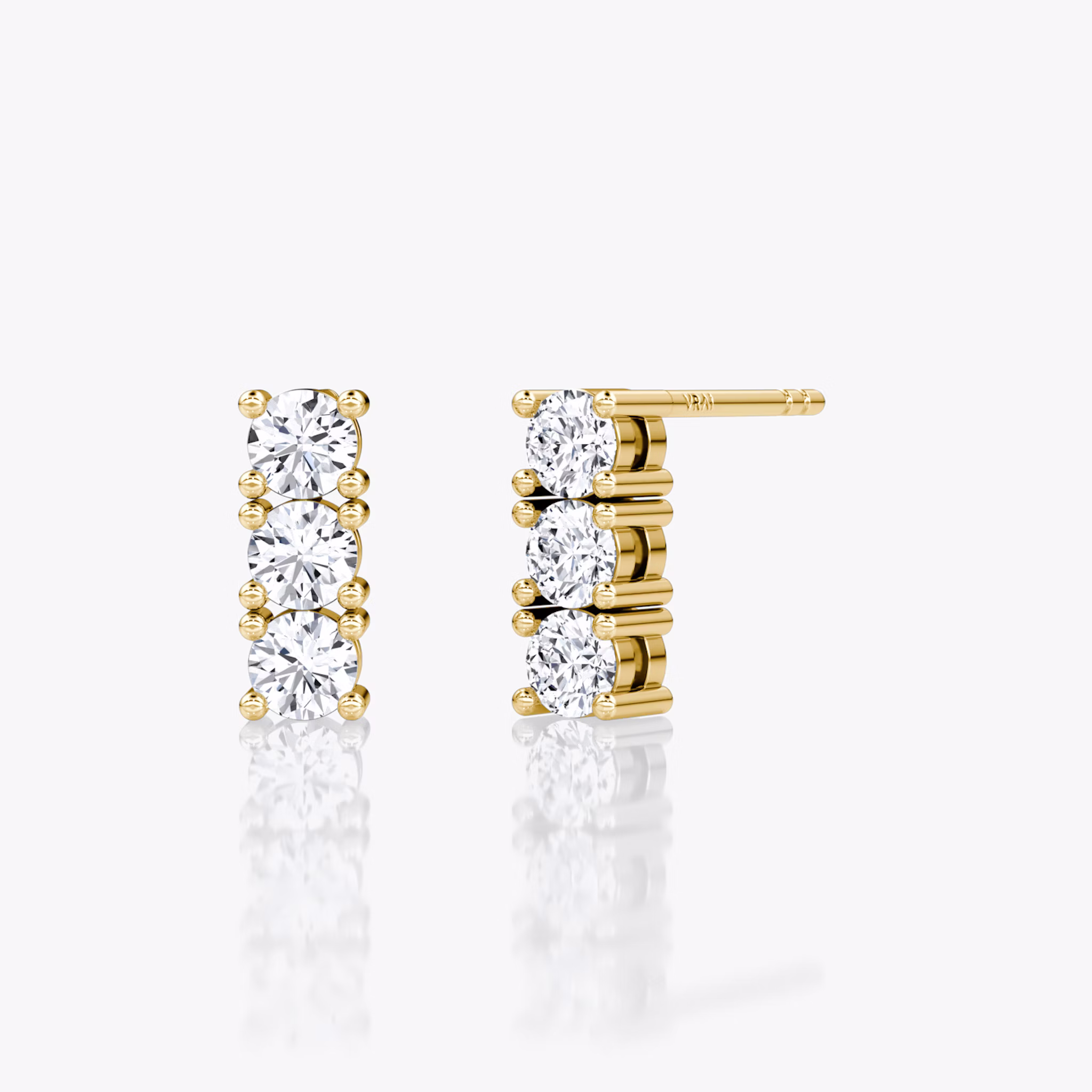 Tennis Earring | Round Brilliant | 14k | Yellow Gold | caratWeight: 0.30ct