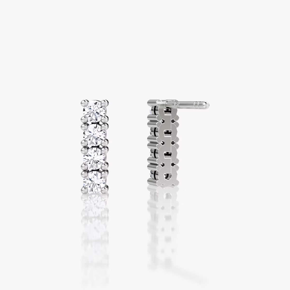 Pendiente Tenis | Brillante | 14k | Oro blanco | caratWeight: 0.16ct