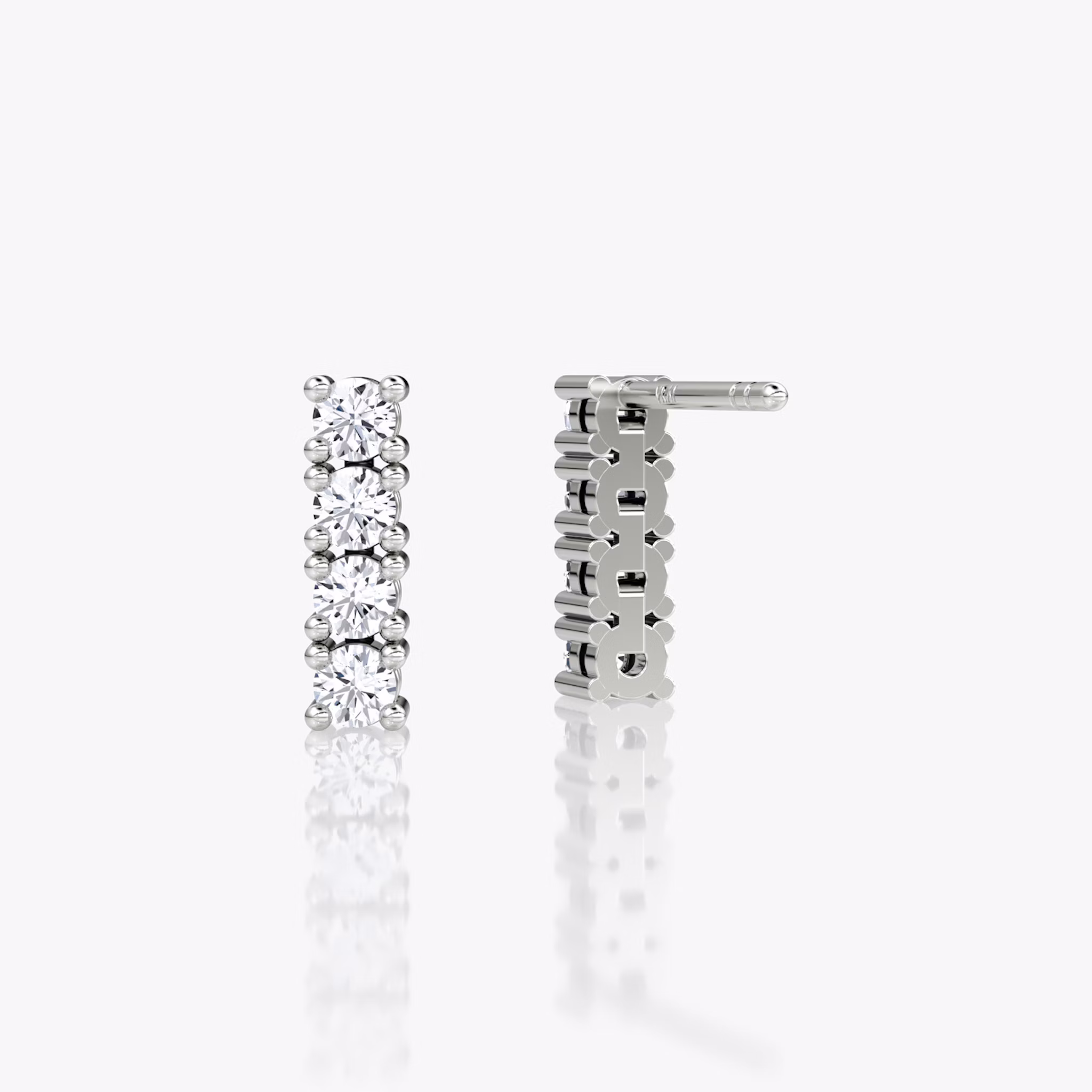 Tennis Earring | Round Brilliant | 14k | White Gold | caratWeight: 0.16ct