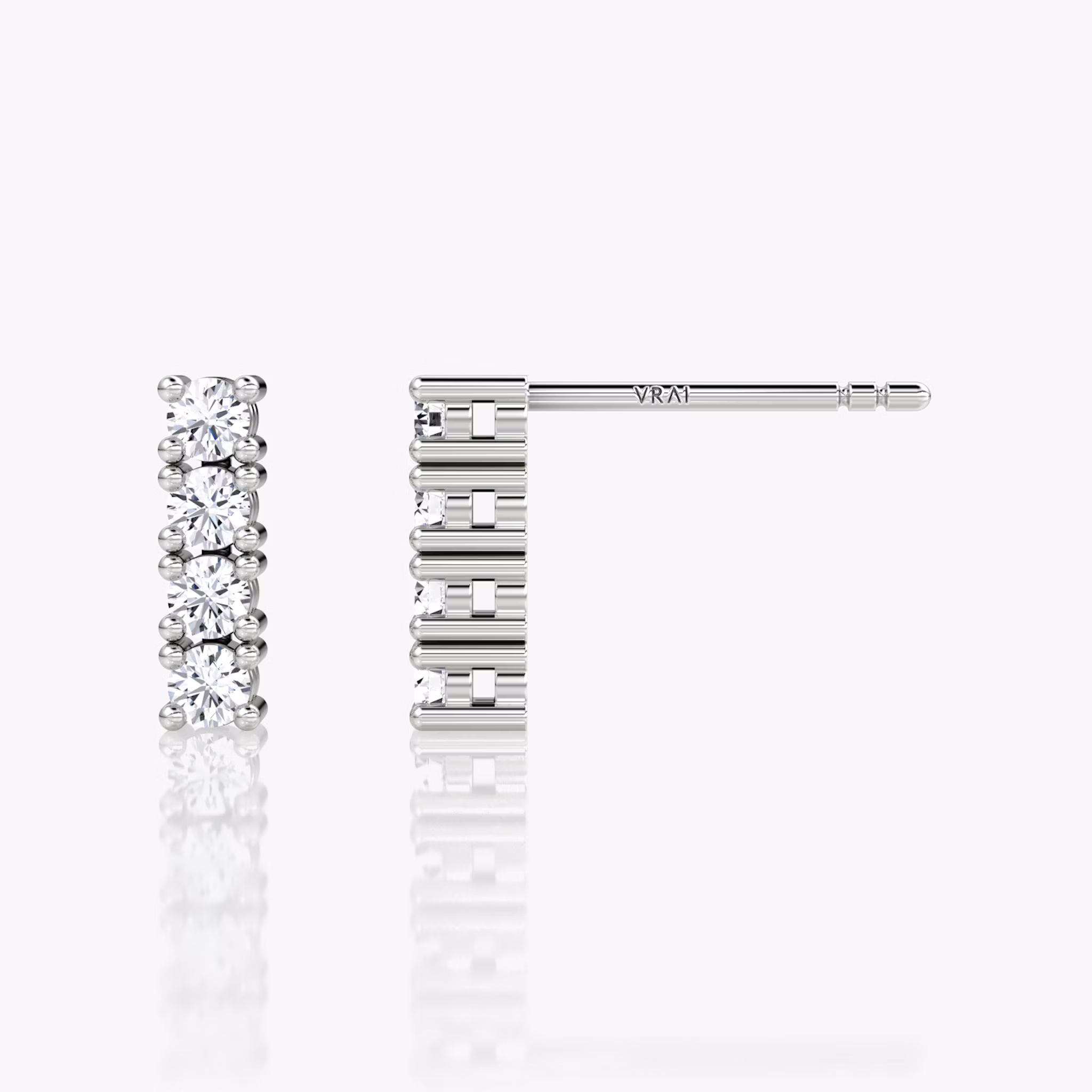 Tennis Earring | Round Brilliant | 14k | White Gold | caratWeight: 0.16ct