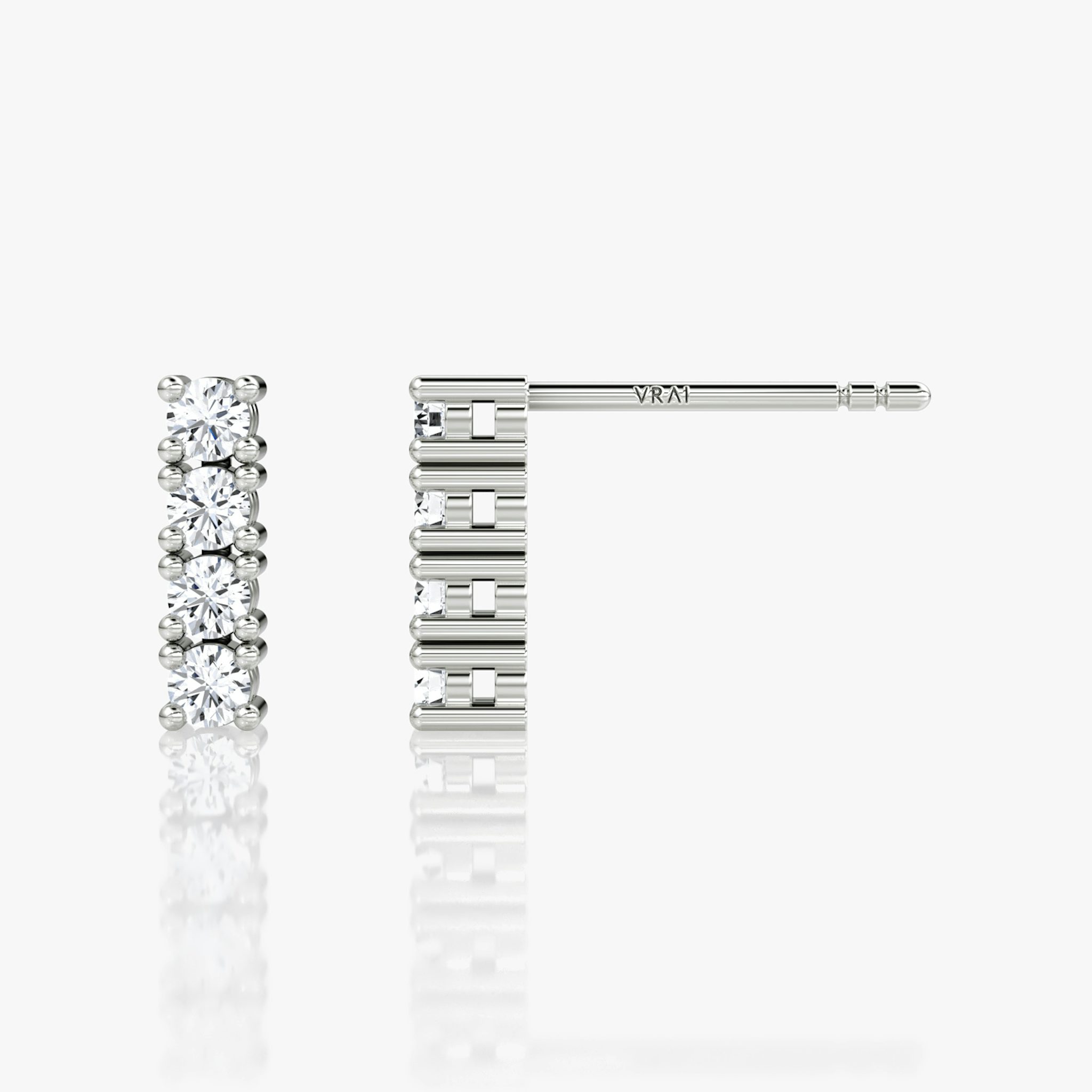 Tennis Earring | Round Brilliant | 14k | White Gold | caratWeight: 0.16ct