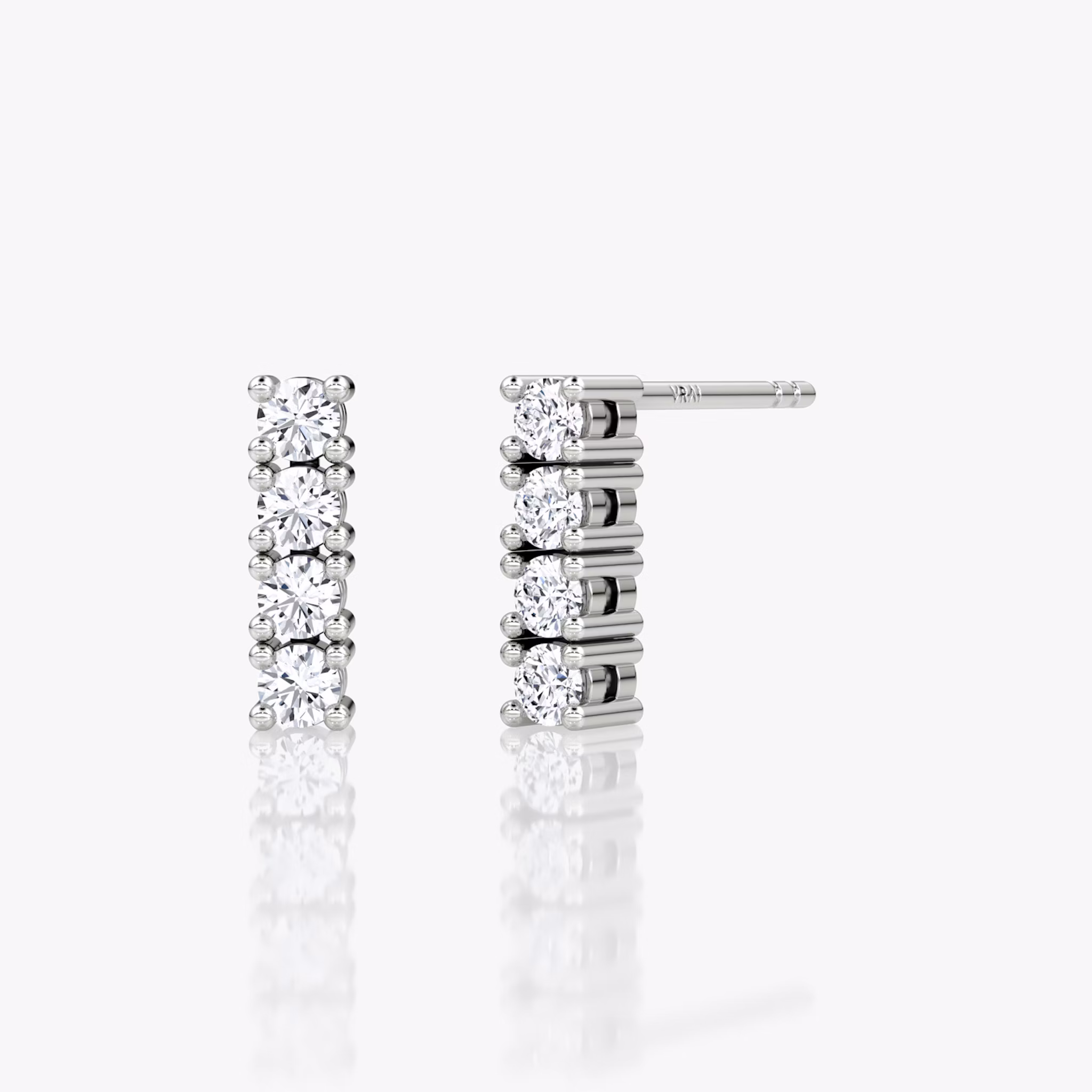 Tennis Earring | Round Brilliant | 14k | White Gold | caratWeight: 0.16ct