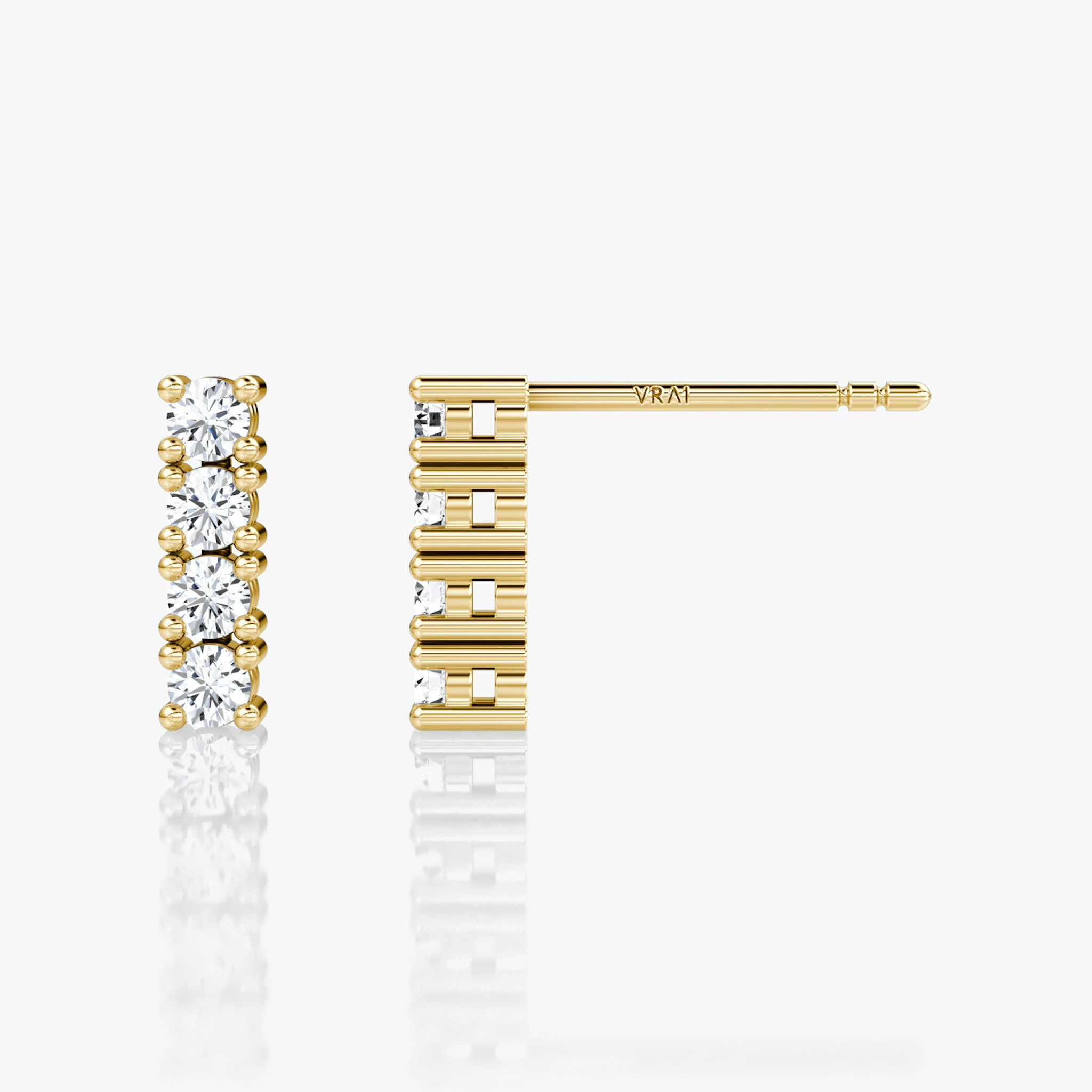 Tennis Earring | Round Brilliant | 14k | Yellow Gold | caratWeight: 0.16ct