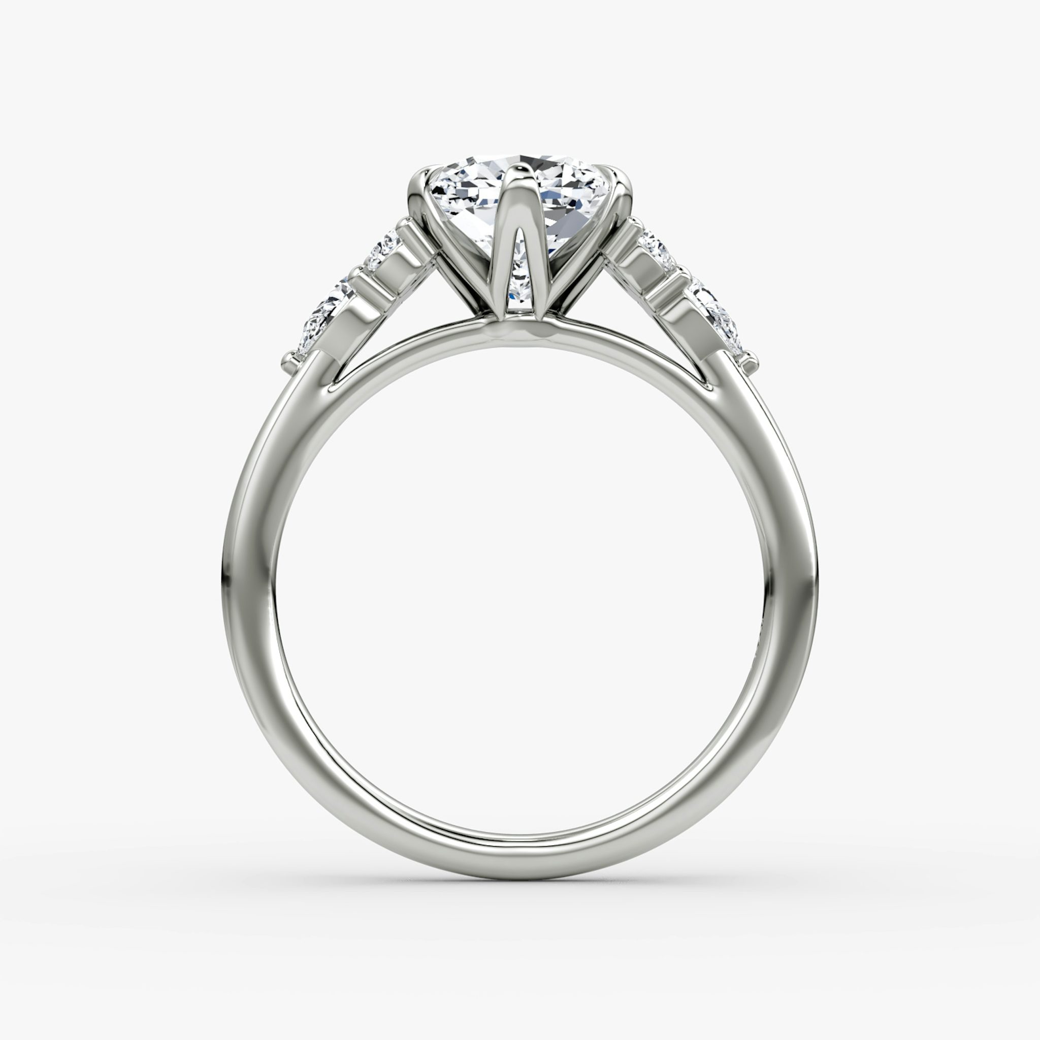 The Pear Cluster Heirloom | Cushion | Platinum | bandAccent: Plain | diamondOrientation: vertical | caratWeight: other