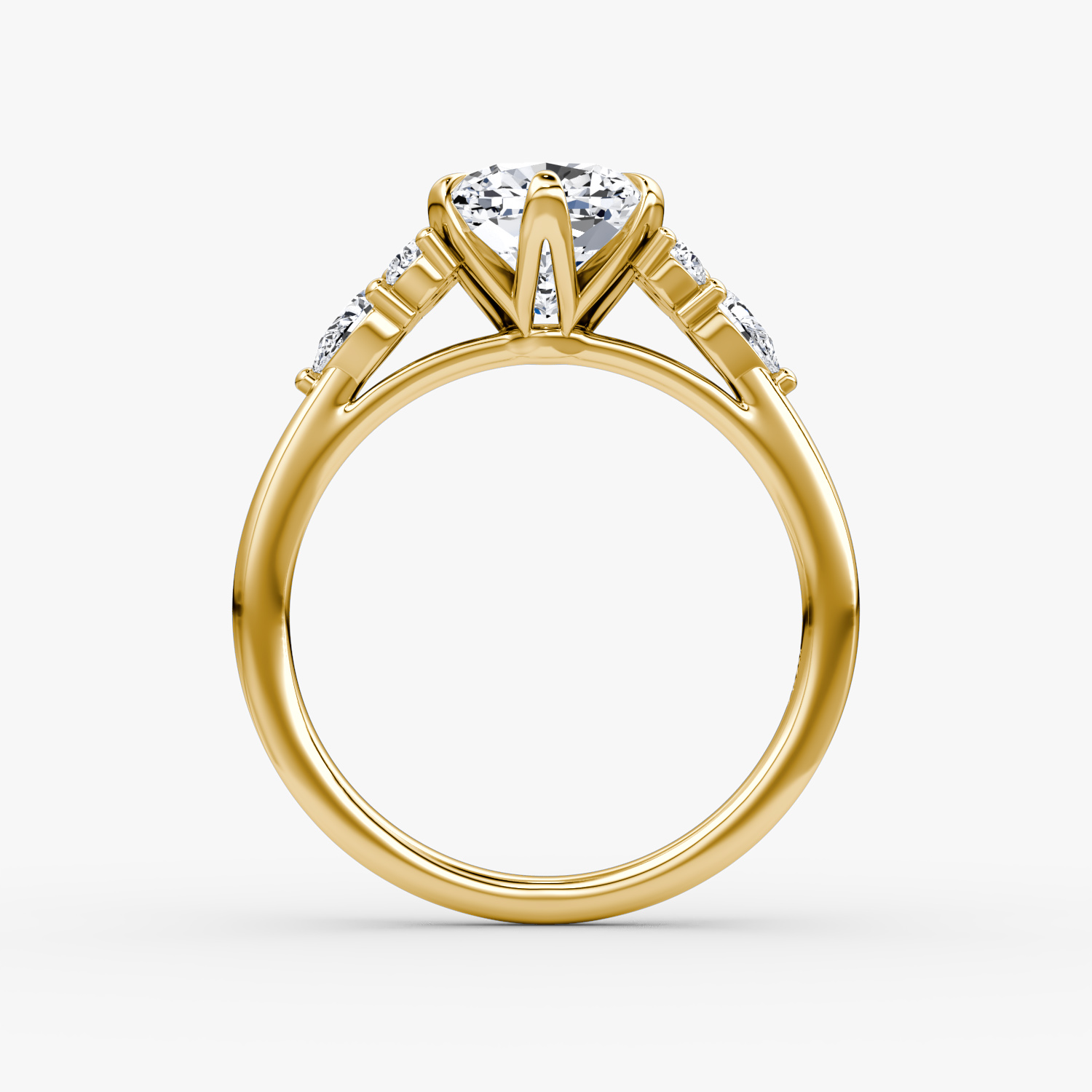 The Pear Cluster Heirloom | Cushion | 18k | Yellow Gold | bandAccent: Plain | diamondOrientation: vertical | caratWeight: other