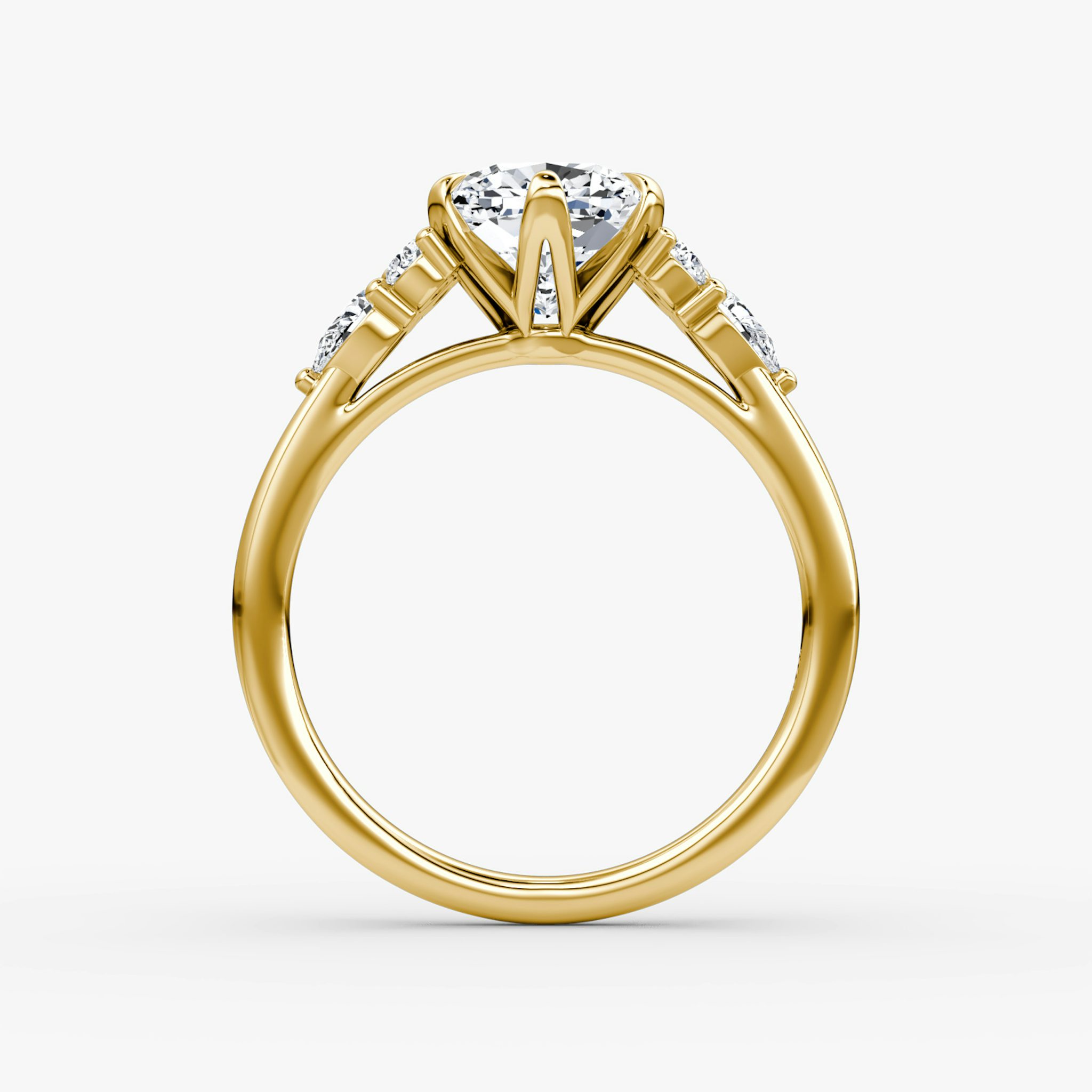 The Pear Cluster Heirloom | Cushion | 18k | Yellow Gold | bandAccent: Plain | diamondOrientation: vertical | caratWeight: other
