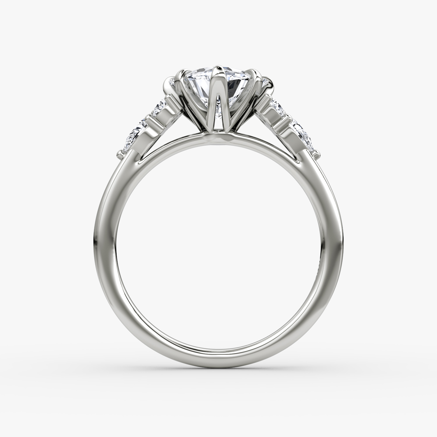 The Pear Cluster Heirloom | Trillion | Platinum | bandAccent: Plain | diamondOrientation: vertical | caratWeight: other