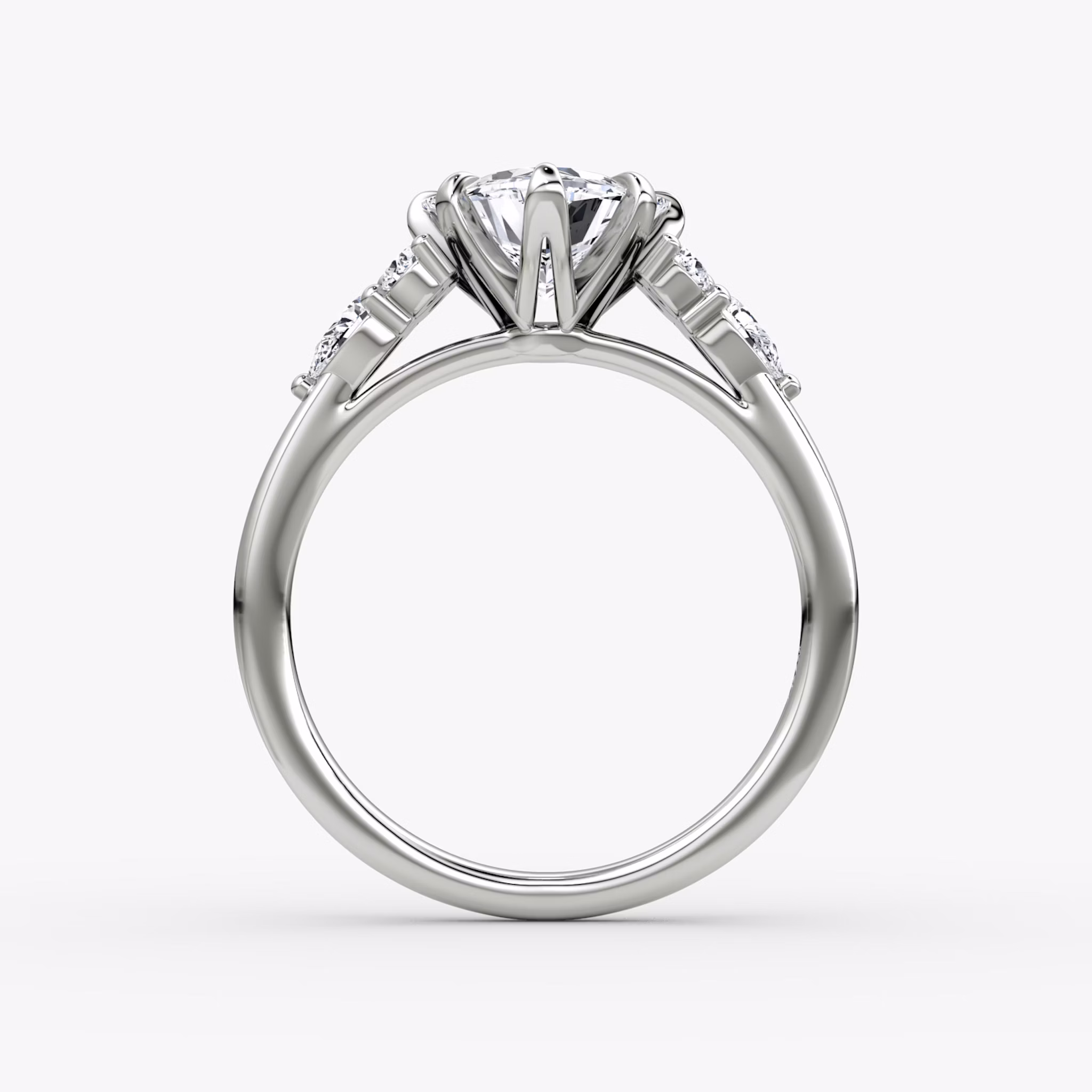 The Pear Cluster Heirloom | Trillion | Platinum | bandAccent: Plain | diamondOrientation: vertical | caratWeight: other