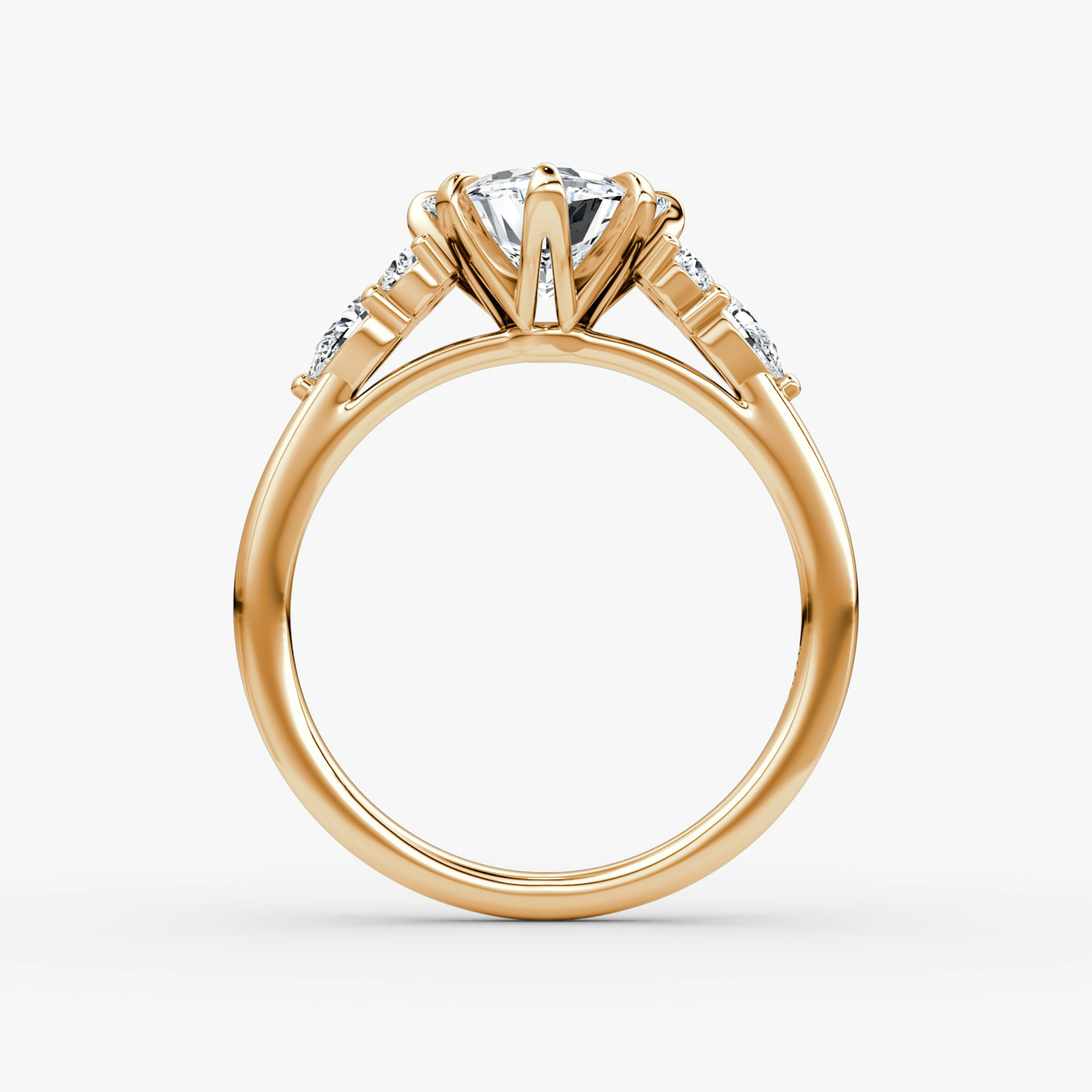 The Pear Cluster Heirloom | Trillion | 14k | Rose Gold | bandAccent: Plain | diamondOrientation: vertical | caratWeight: other