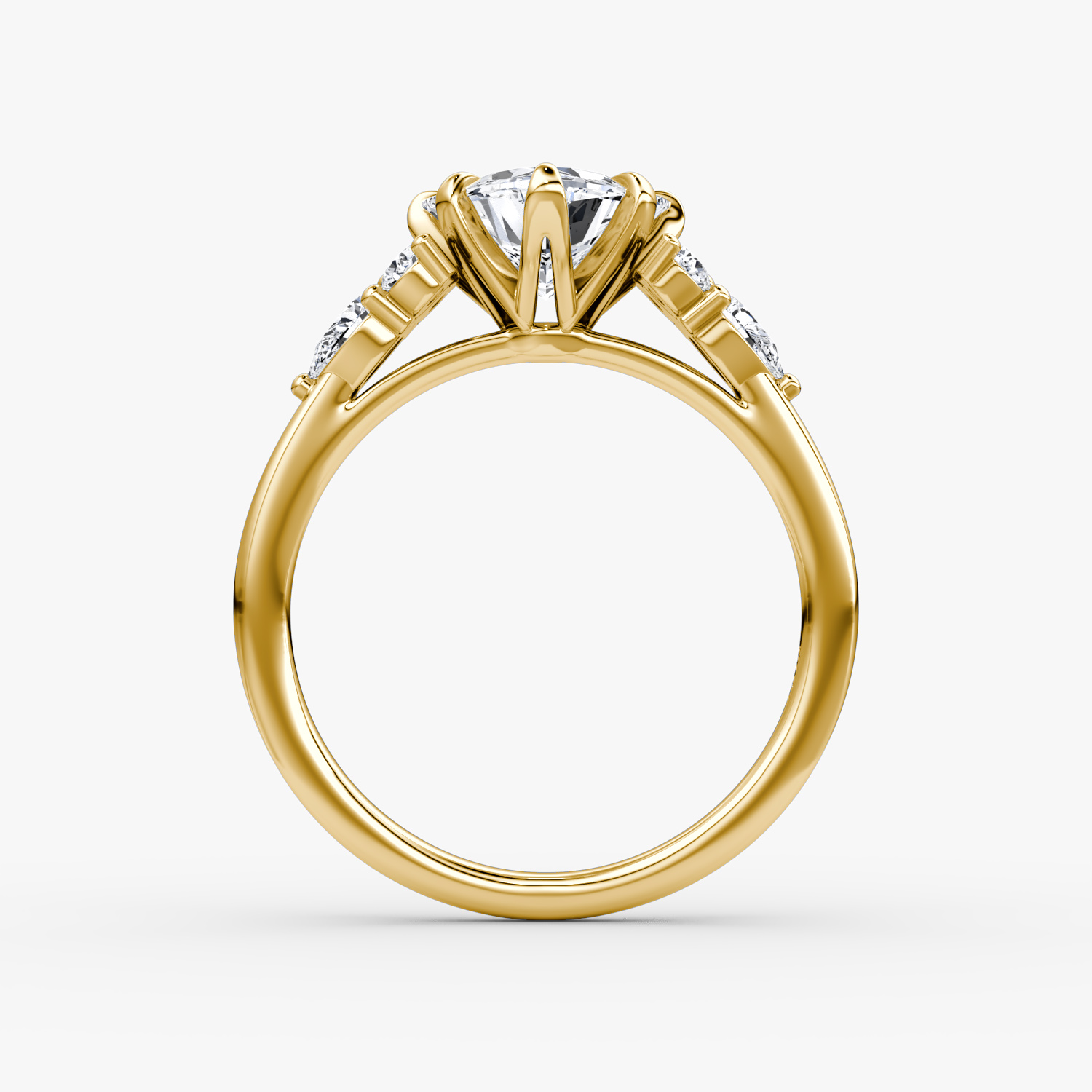 The Pear Cluster Heirloom | Trillion | 18k | Yellow Gold | bandAccent: Plain | diamondOrientation: vertical | caratWeight: other