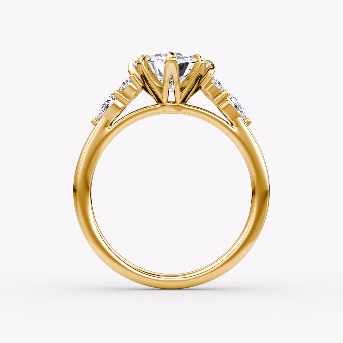 The Pear Cluster Heirloom | Trillion | 18k | Yellow Gold | bandAccent: Plain | diamondOrientation: vertical | caratWeight: other