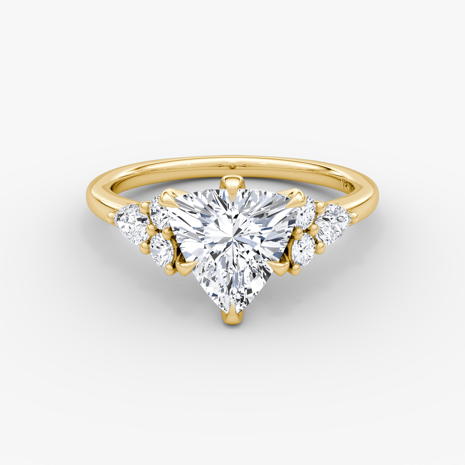 The Pear Cluster Heirloom Trillion | Yellow Gold