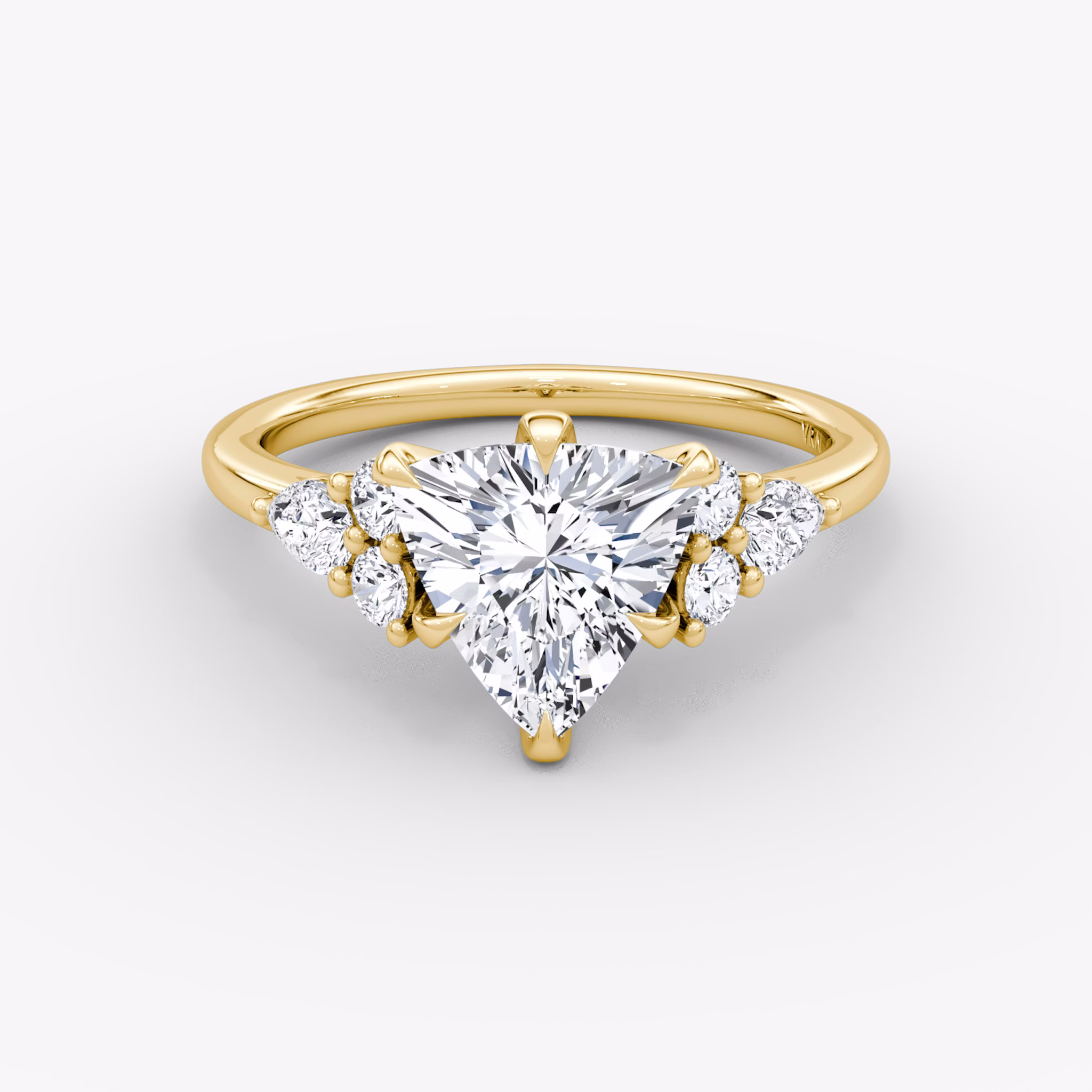 The Pear Cluster Heirloom | Trillion | 18k | Yellow Gold | bandAccent: Plain | diamondOrientation: vertical | caratWeight: other