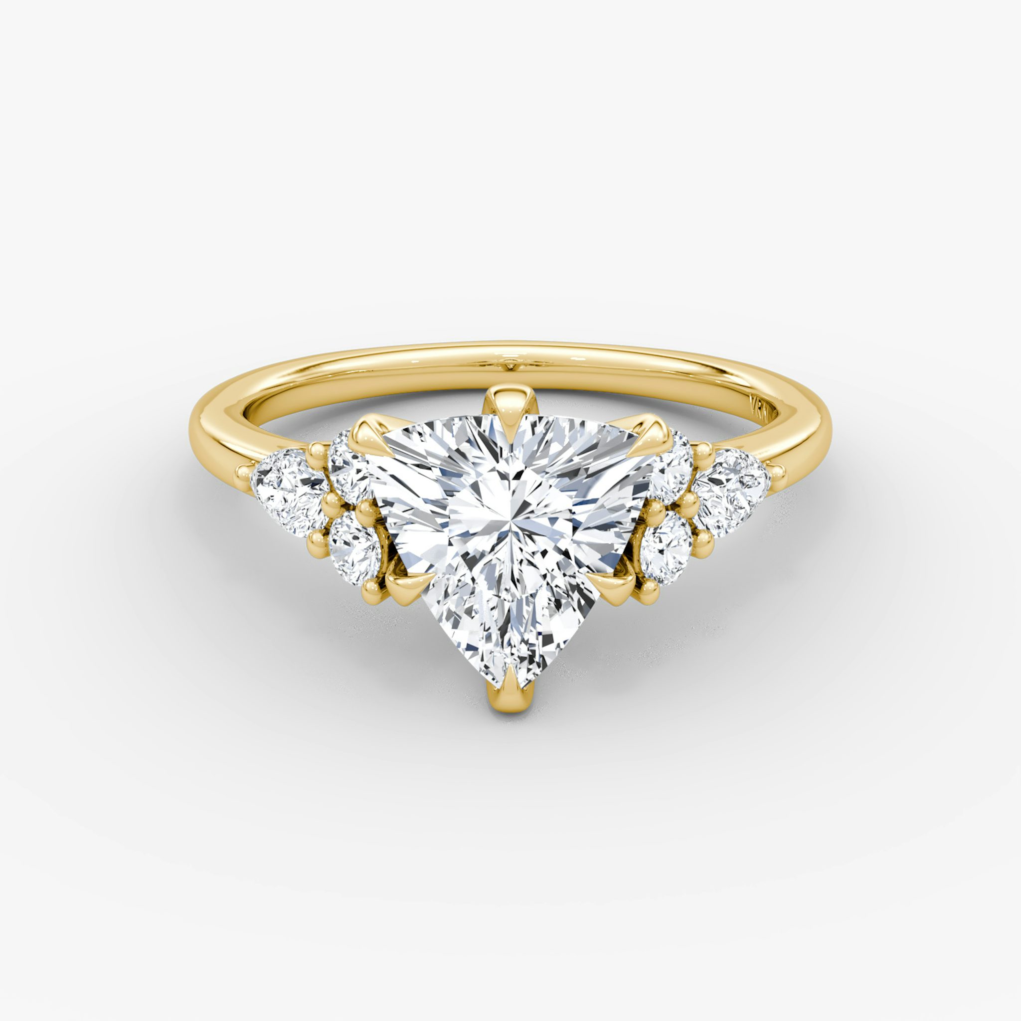 The Pear Cluster Heirloom | Trillion | 18k | Yellow Gold | bandAccent: Plain | diamondOrientation: vertical | caratWeight: other