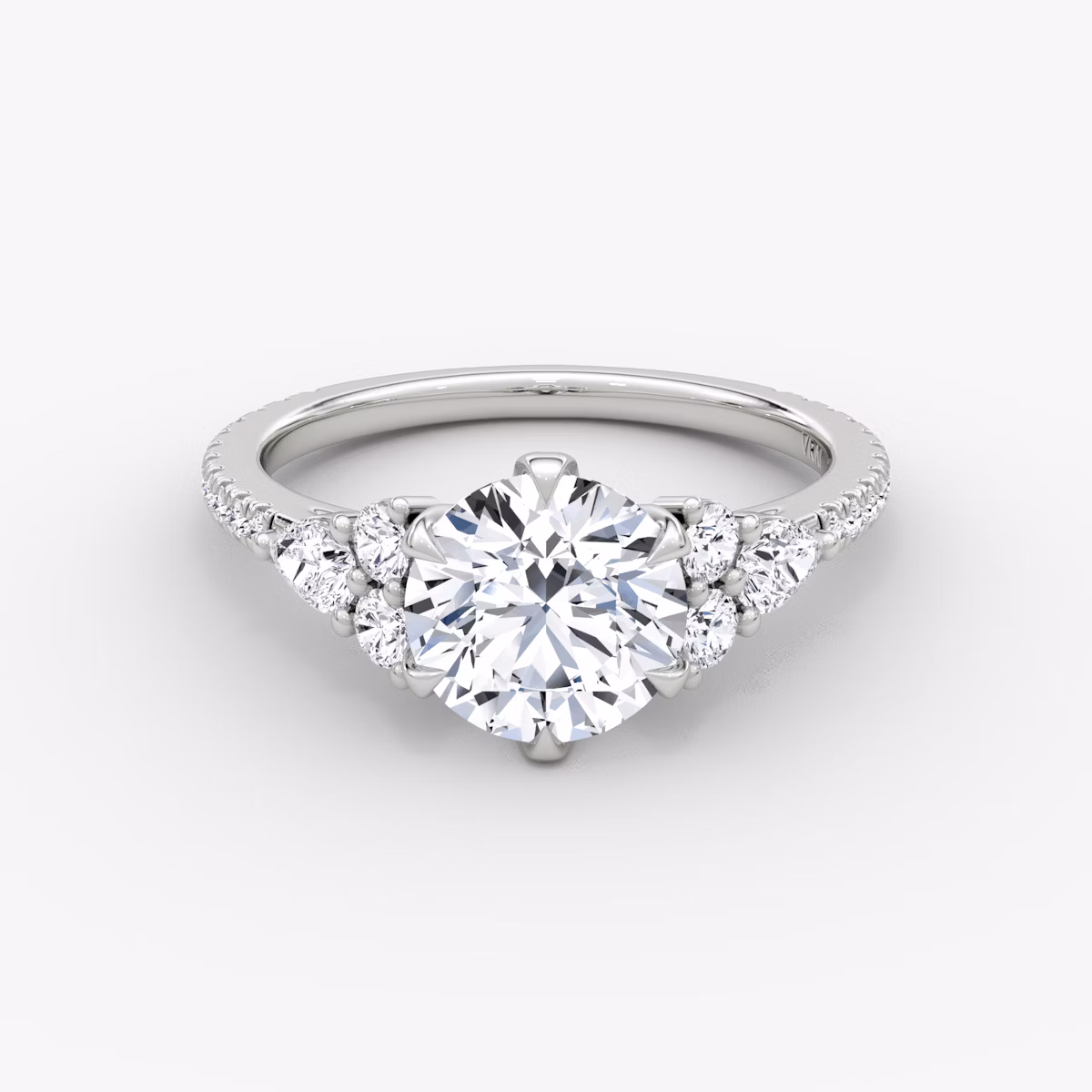 Anillo de compromiso Pear Cluster Heirloom | Brillante | Platino | bandAccent: Pavé | caratWeight: other | diamondOrientation: vertical