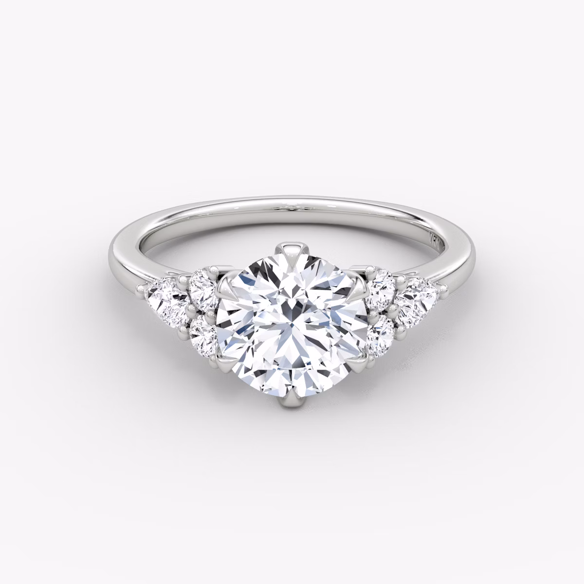 The Pear Cluster Heirloom | Radiant | 18k | White Gold | bandAccent: Plain | diamondOrientation: vertical | caratWeight: other