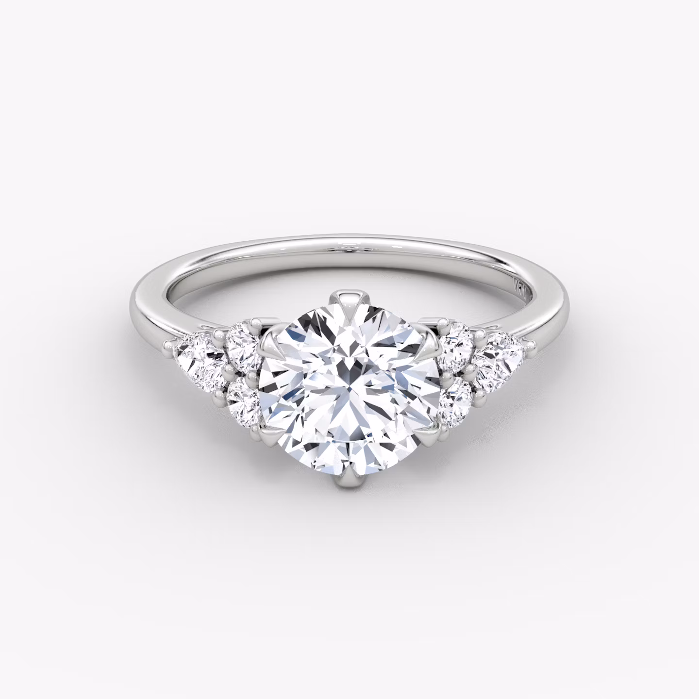 The Pear Cluster Heirloom | Round Brilliant | 18k | White Gold | bandAccent: Plain | caratWeight: other | diamondOrientation: vertical