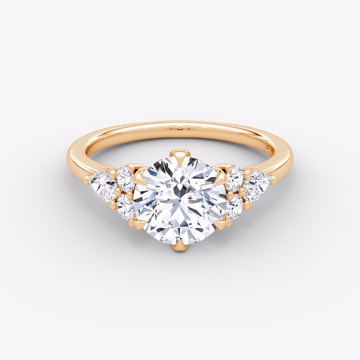 The Pear Cluster Heirloom | Radiant | 14k | Rose Gold | bandAccent: Plain | diamondOrientation: vertical | caratWeight: other