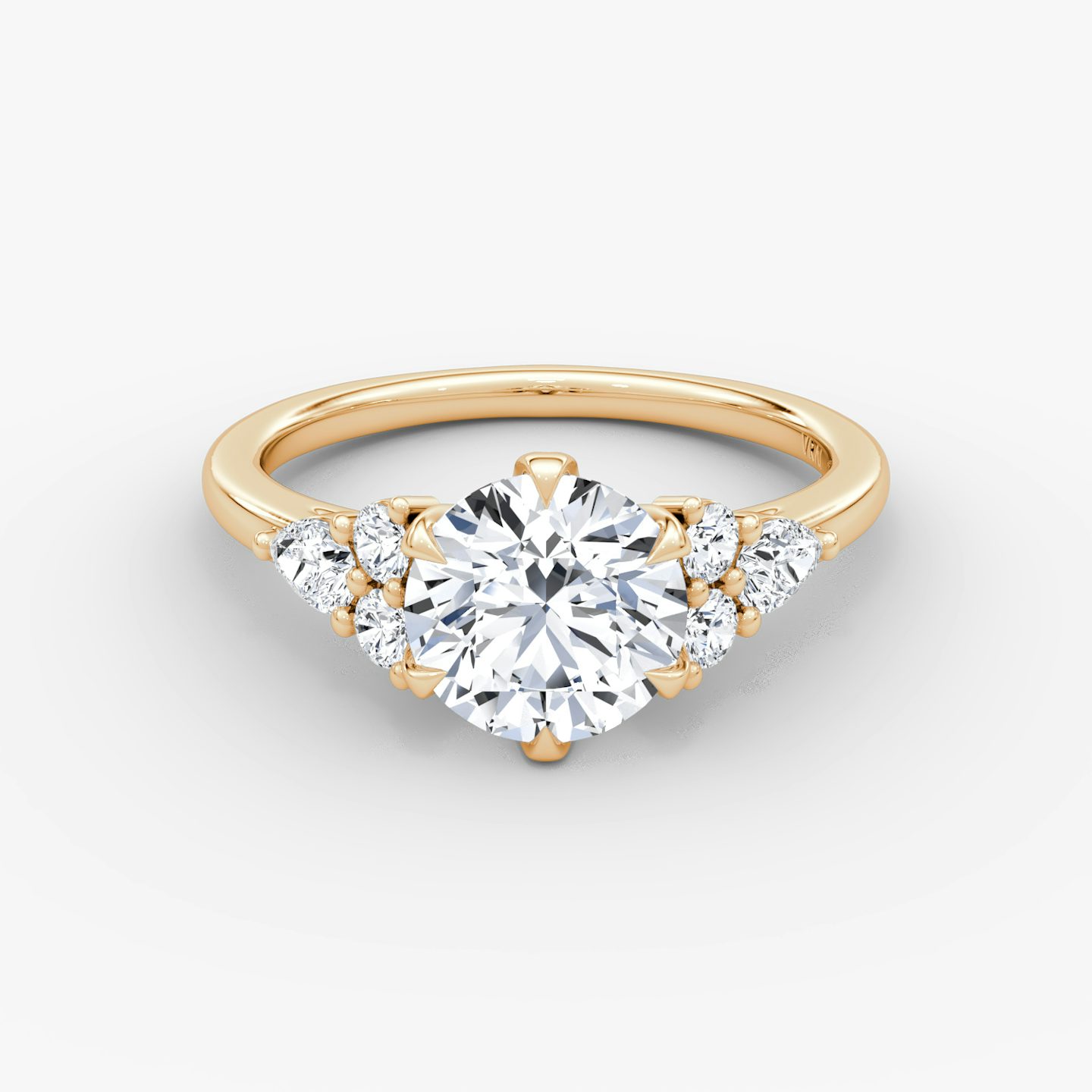 The Pear Cluster Heirloom | Radiant | 14k | Rose Gold | bandAccent: Plain | diamondOrientation: vertical | caratWeight: other