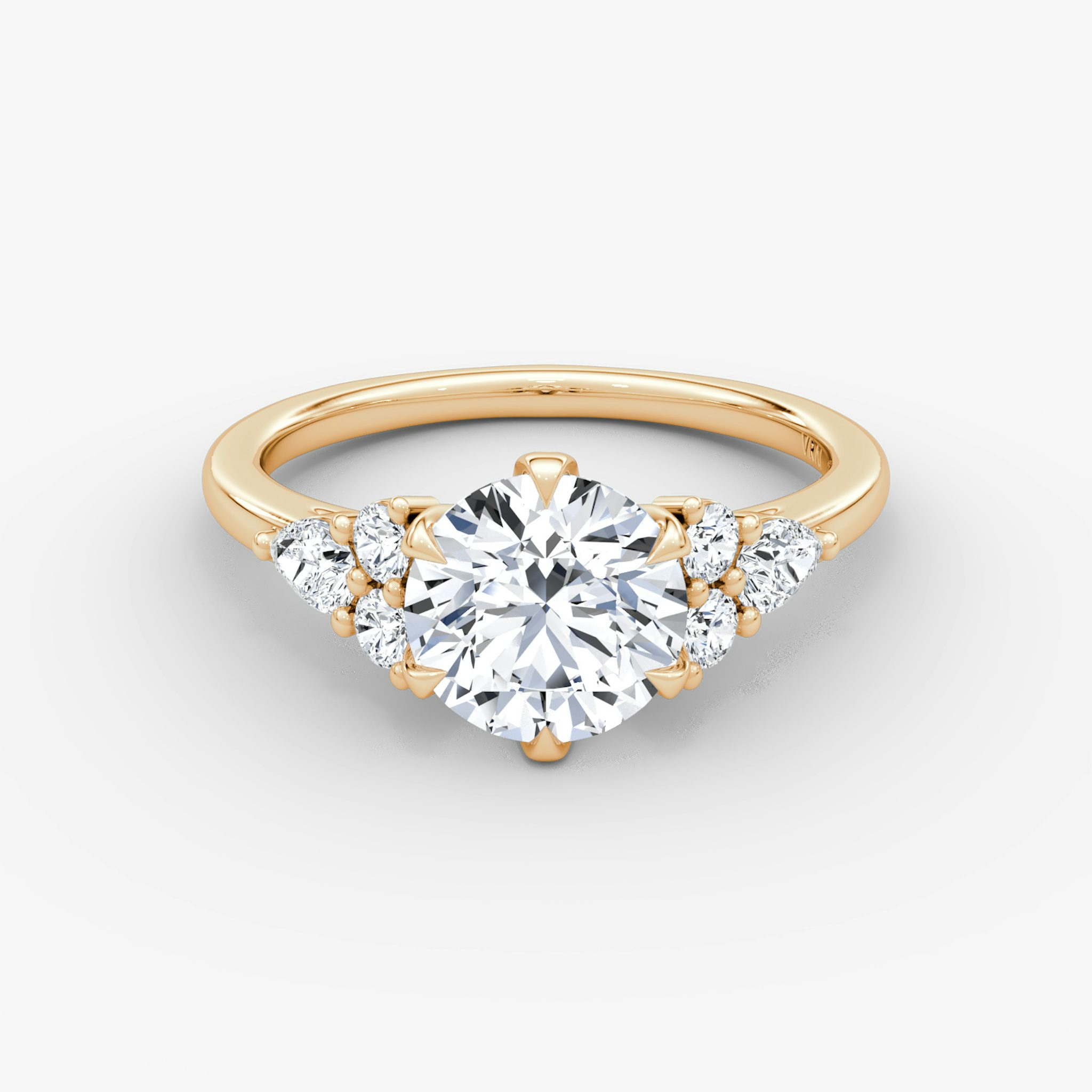 The Pear Cluster Heirloom | Round Brilliant | 14k | Rose Gold | bandAccent: Plain | caratWeight: other | diamondOrientation: vertical