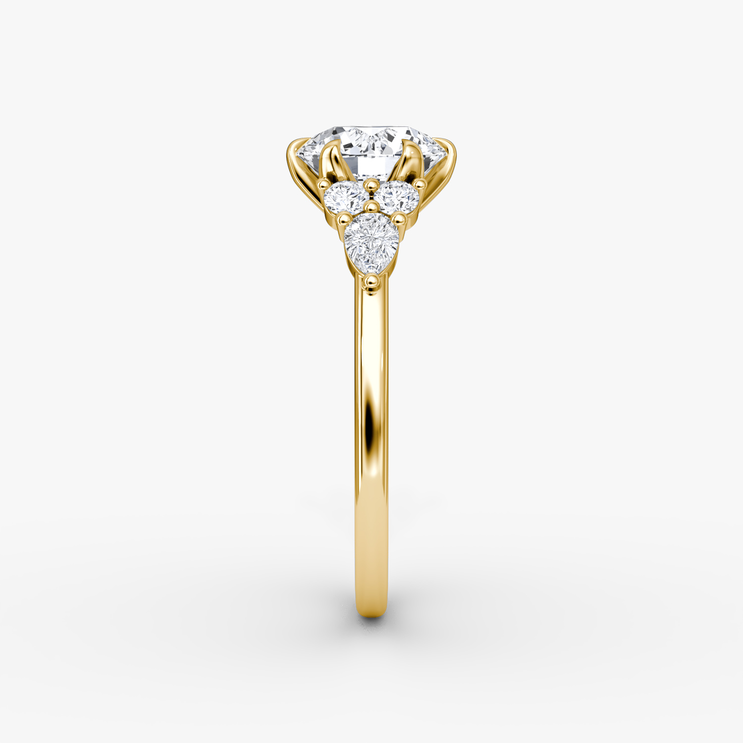 The Pear Cluster Heirloom | Radiant | 18k | Yellow Gold | bandAccent: Plain | diamondOrientation: vertical | caratWeight: other