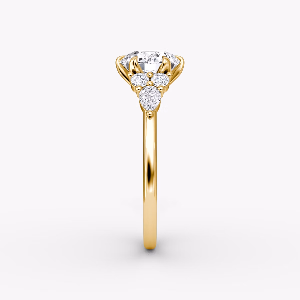 The Pear Cluster Heirloom | Radiant | 18k | Yellow Gold | bandAccent: Plain | diamondOrientation: vertical | caratWeight: other