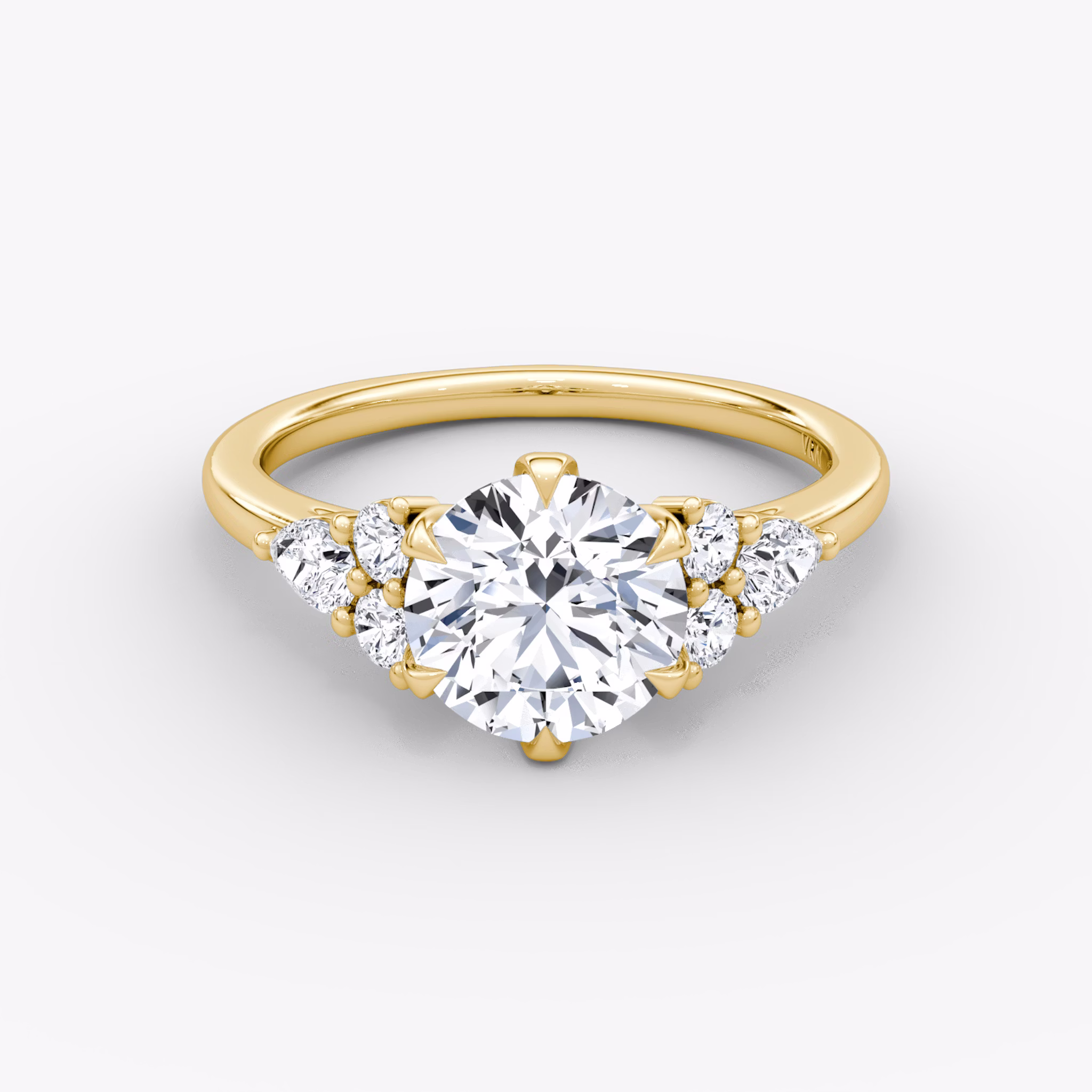 The Pear Cluster Heirloom | Radiant | 18k | Yellow Gold | bandAccent: Plain | diamondOrientation: vertical | caratWeight: other